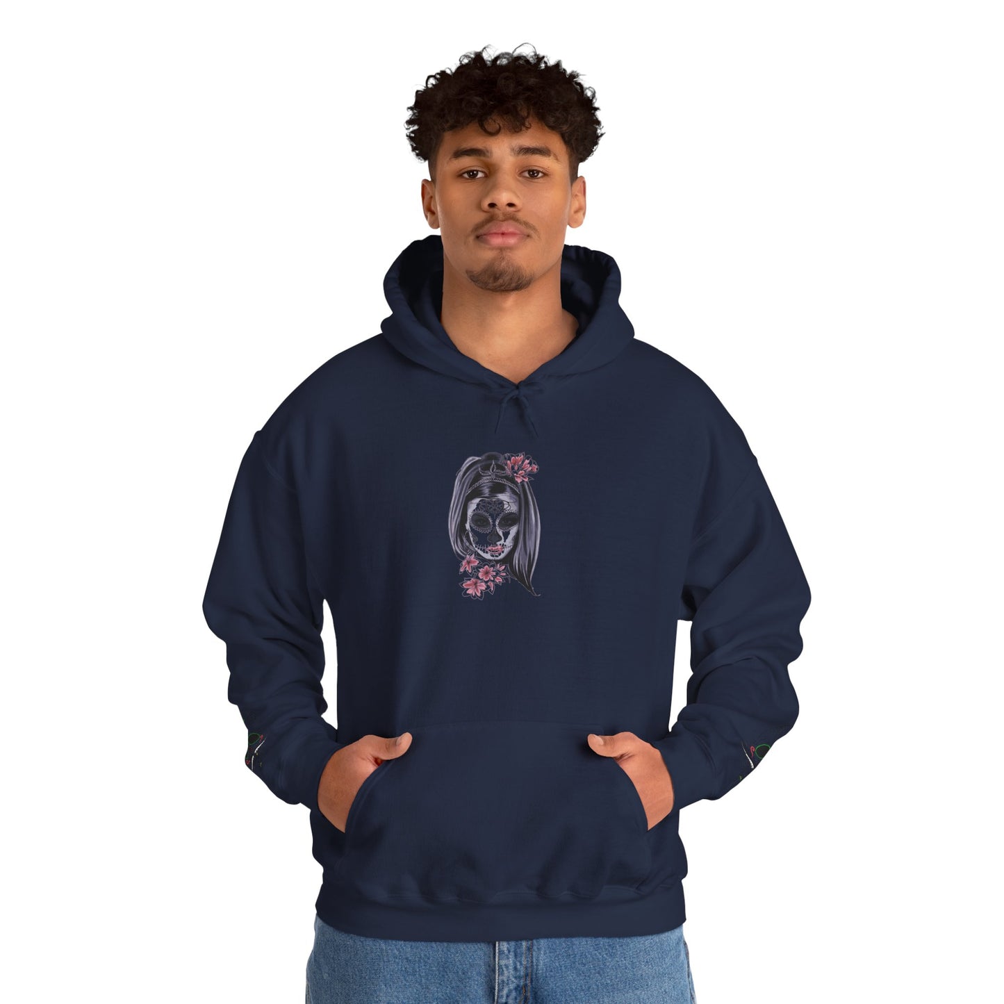 Day of the Dead Hoodie | Unisex Heavy Blend Sweatshirt, Skull Art, Mexican Holiday Apparel, Halloween Costume, Festival Gear