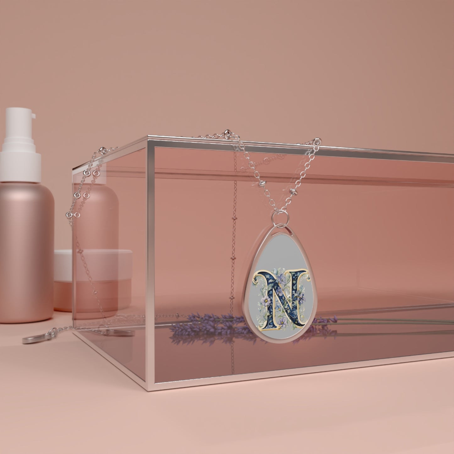 Personalized Initial Necklace for Her, Elegant Teardrop Jewelry Gift, Custom Monogram Pendant, Perfect for Birthdays, Anniversaries