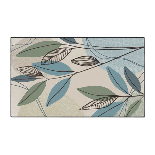 Leaf Pattern Heavy-Duty Floor Mat — Durable Indoor Entry Rug for Kitchen & Mudroom
