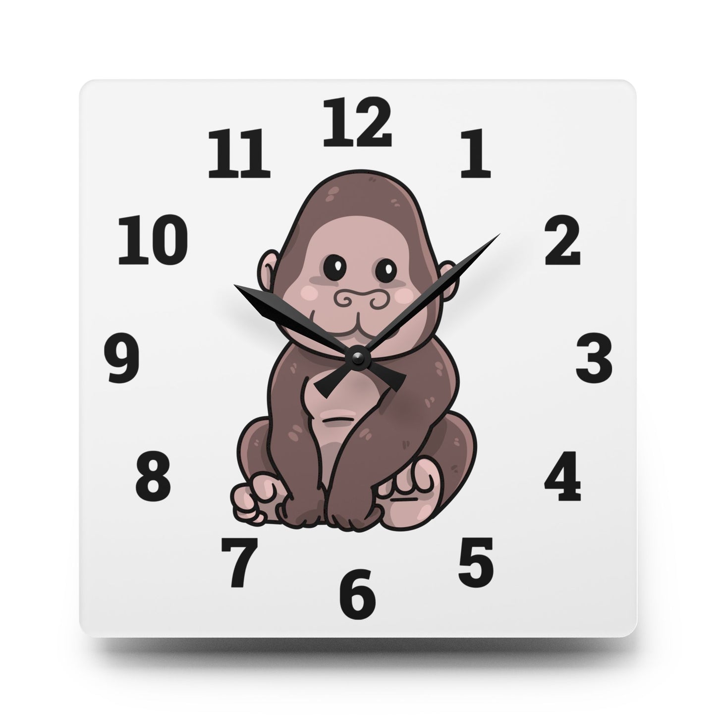 Cute Gorilla Acrylic Wall Clock - Fun Animal Decor