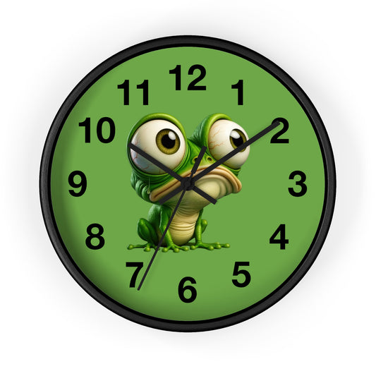 Whimsical Frog Wall Clock – Fun Home Decor, Office Accessories, Unique Gift for Kids, Animal-Themed Decoration, Quirky Timepiece