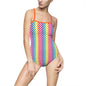 Colorful Dot Pattern Women's One-Piece Swimsuit, Summer Swimwear, Beach Ready, Fun Pool Party, Rainbow Swimsuit, Gift for Vacations