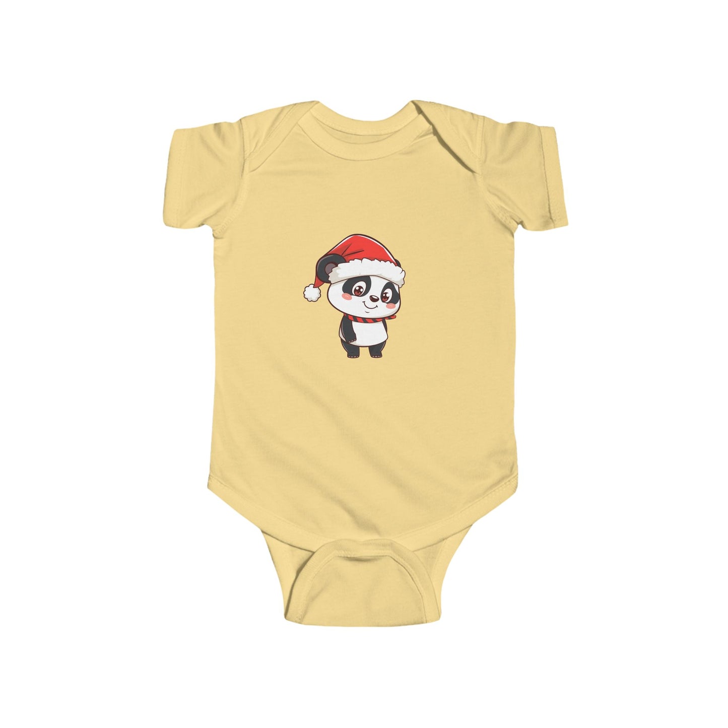 Cute Christmas Panda Bodysuit for Infants, Baby Christmas Outfit, Holiday Gift for Newborns, Festive Baby Clothes, Santa Panda Design