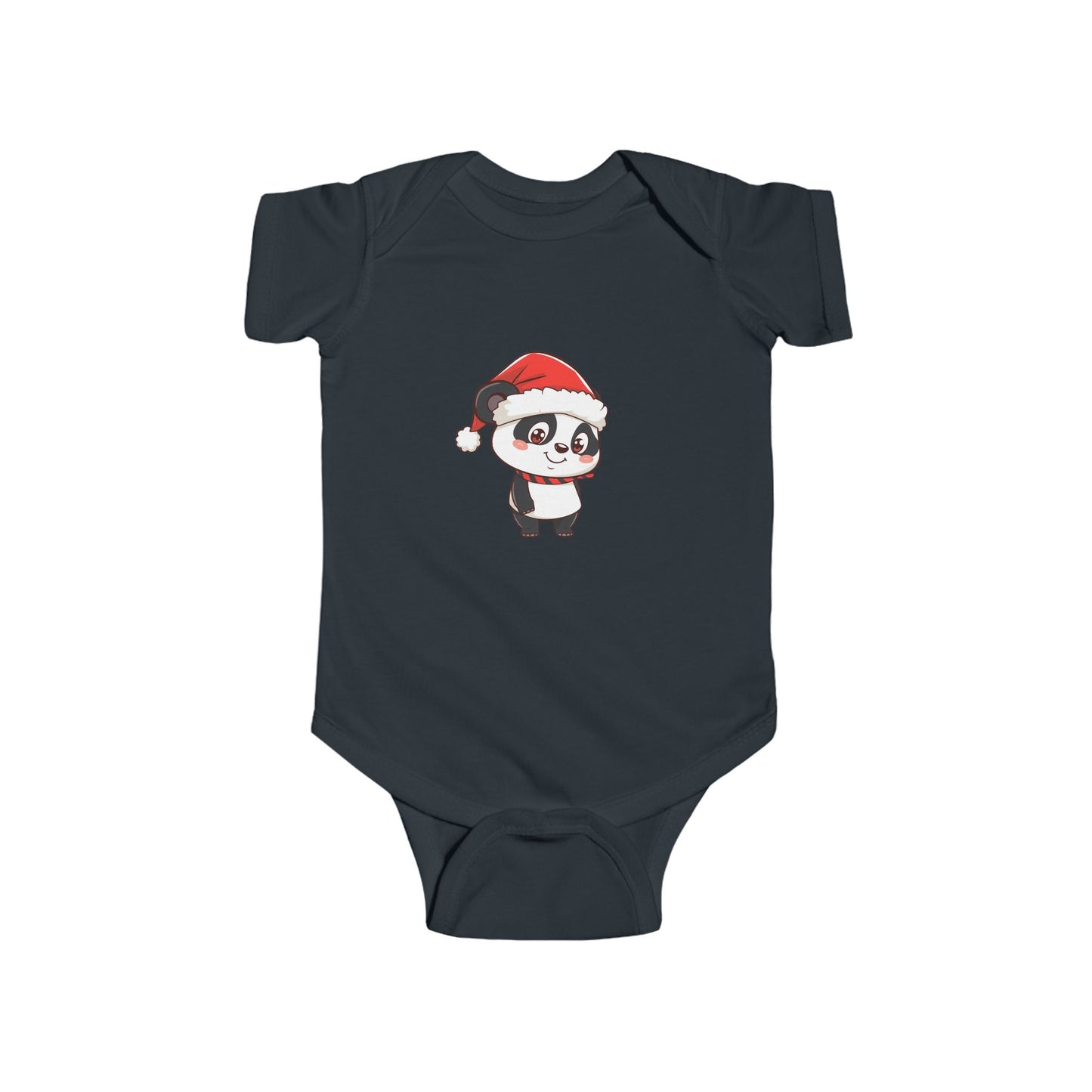 Cute Christmas Panda Bodysuit for Infants, Baby Christmas Outfit, Holiday Gift for Newborns, Festive Baby Clothes, Santa Panda Design