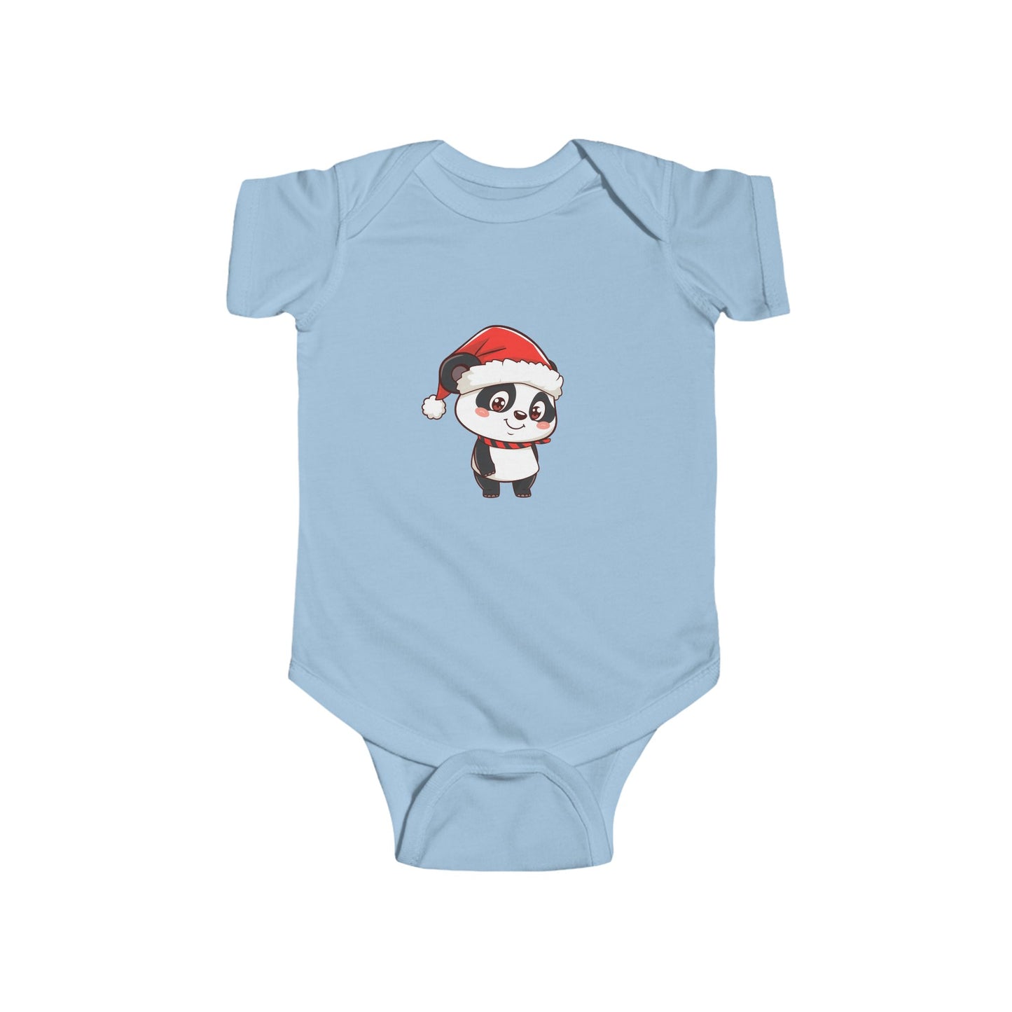 Cute Christmas Panda Bodysuit for Infants, Baby Christmas Outfit, Holiday Gift for Newborns, Festive Baby Clothes, Santa Panda Design