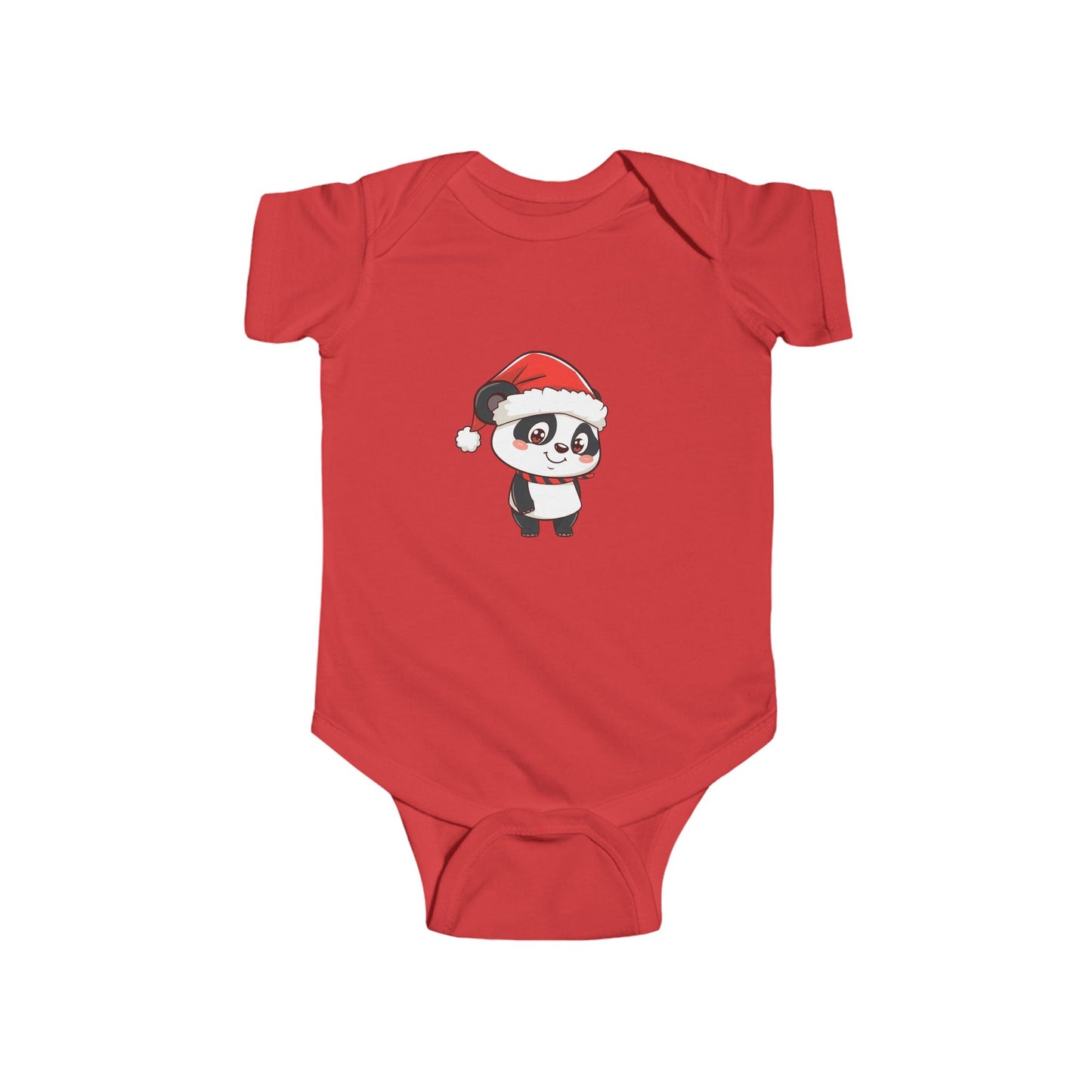 Cute Christmas Panda Bodysuit for Infants, Baby Christmas Outfit, Holiday Gift for Newborns, Festive Baby Clothes, Santa Panda Design