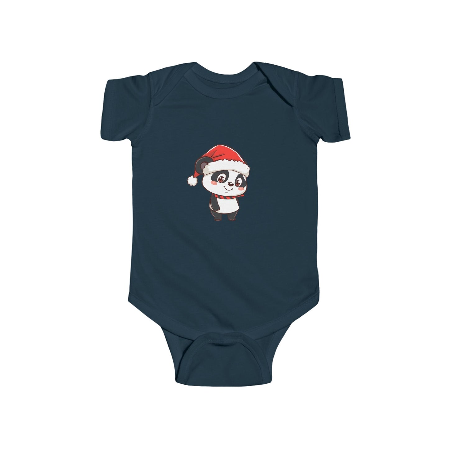Cute Christmas Panda Bodysuit for Infants, Baby Christmas Outfit, Holiday Gift for Newborns, Festive Baby Clothes, Santa Panda Design