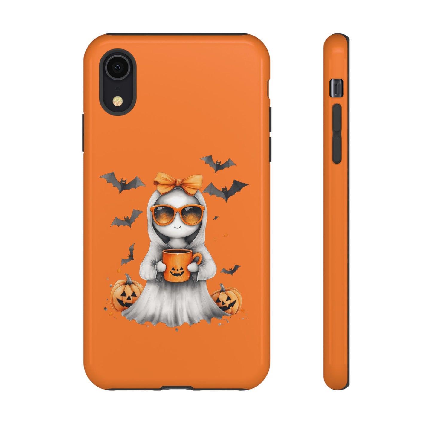 Halloween Ghost Phone Case, Cute Cat Ghost Case, Autumn Phone Cover, Spooky Season Gift, Trick or Treat Case