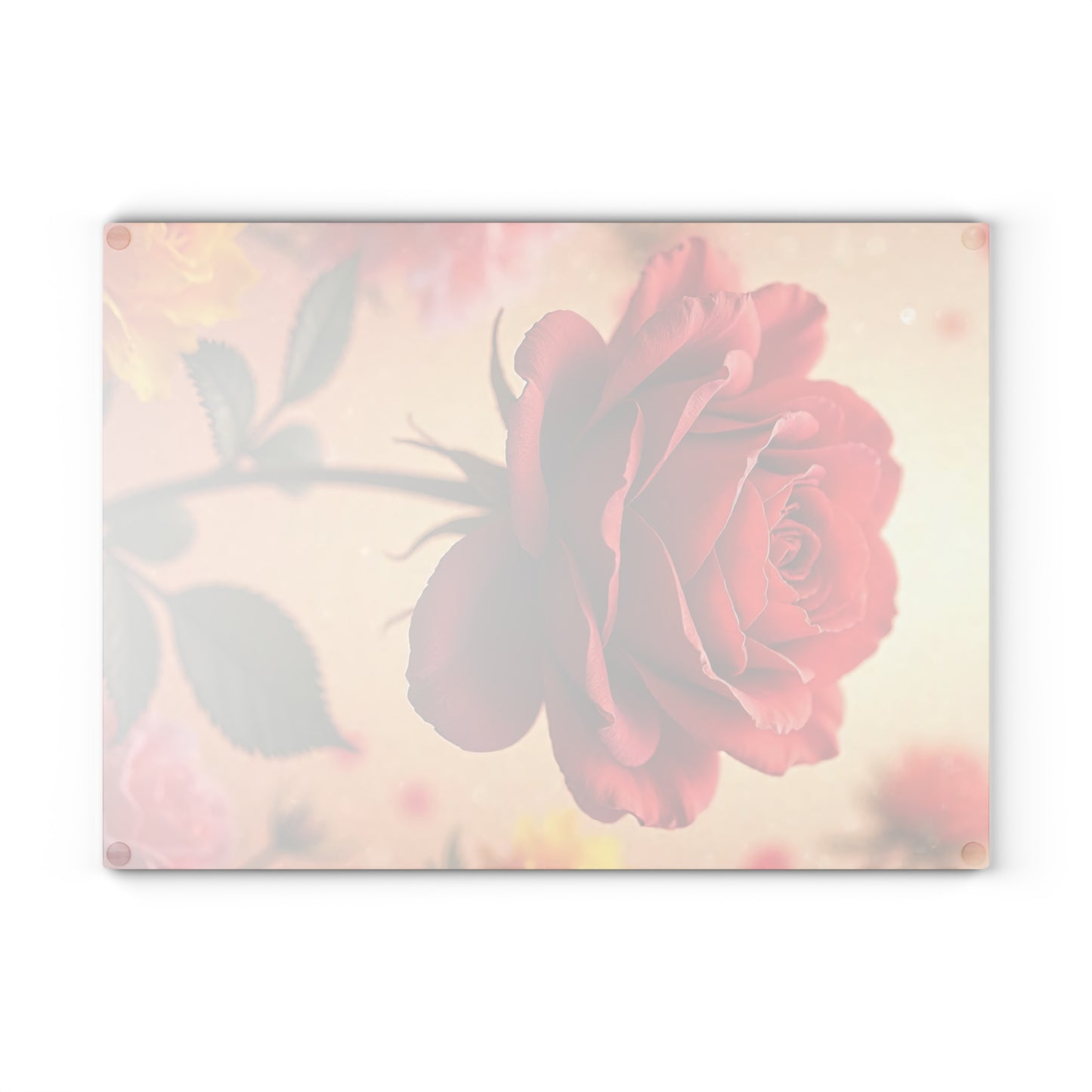 Romantic Floral Glass Cutting Board, Kitchen Decor, Wedding Gift, Home Cooking, Unique Housewarming Gift, Gift for Her