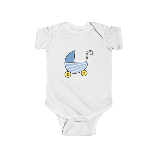 Cute Baby Bodysuit with Stroller Design, Newborn Gift, Baby Shower Outfit, Infant Clothing, Toddler Apparel, Spring/Summer Wear
