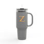 Insulated Travel Mug, 40oz - Letter Z Personalize Hipster Coffee Tumbler