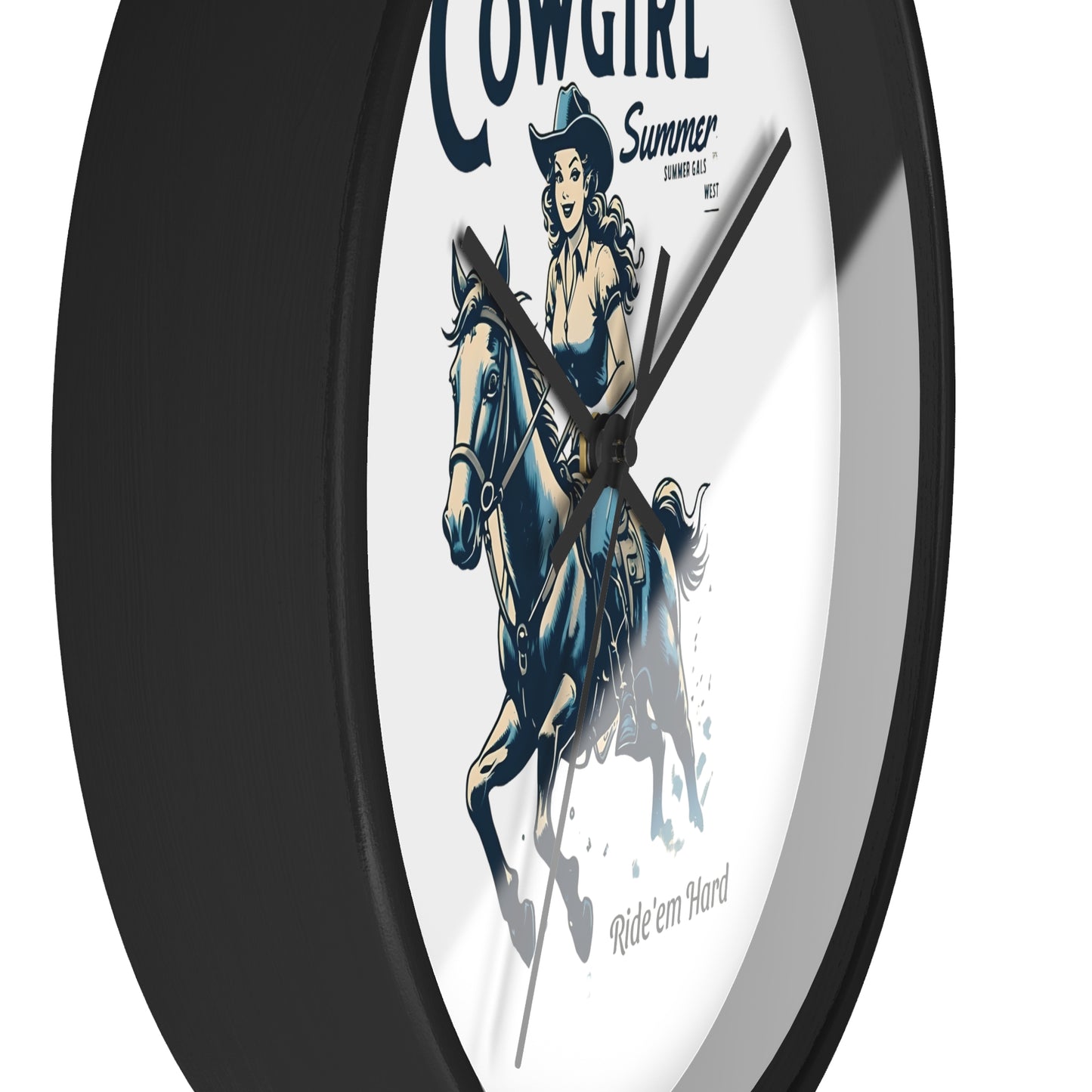Cowgirl Summer Wall Clock Western Decor, Rustic Home, Rodeo Theme