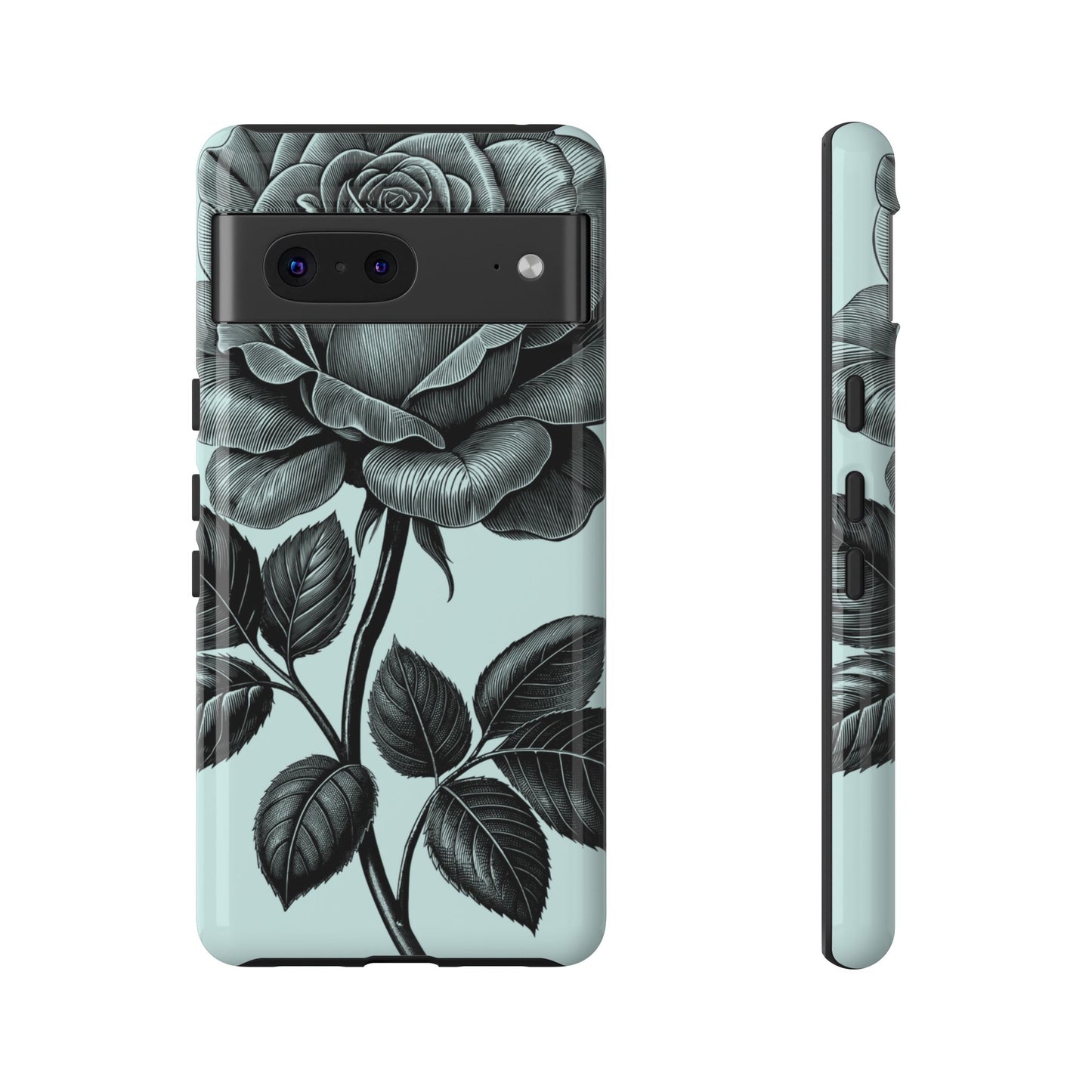 Elegant Floral Phone Case, Tough Cases for iPhones, Black Rose Design, Gift for Her, Stylish Phone Cover, Birthday Gifts