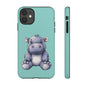 Cute Hippo Phone Case, Tough Phone Cover, Fun Animal Case, Gift for Kids, Cute Decor, Birthday Present