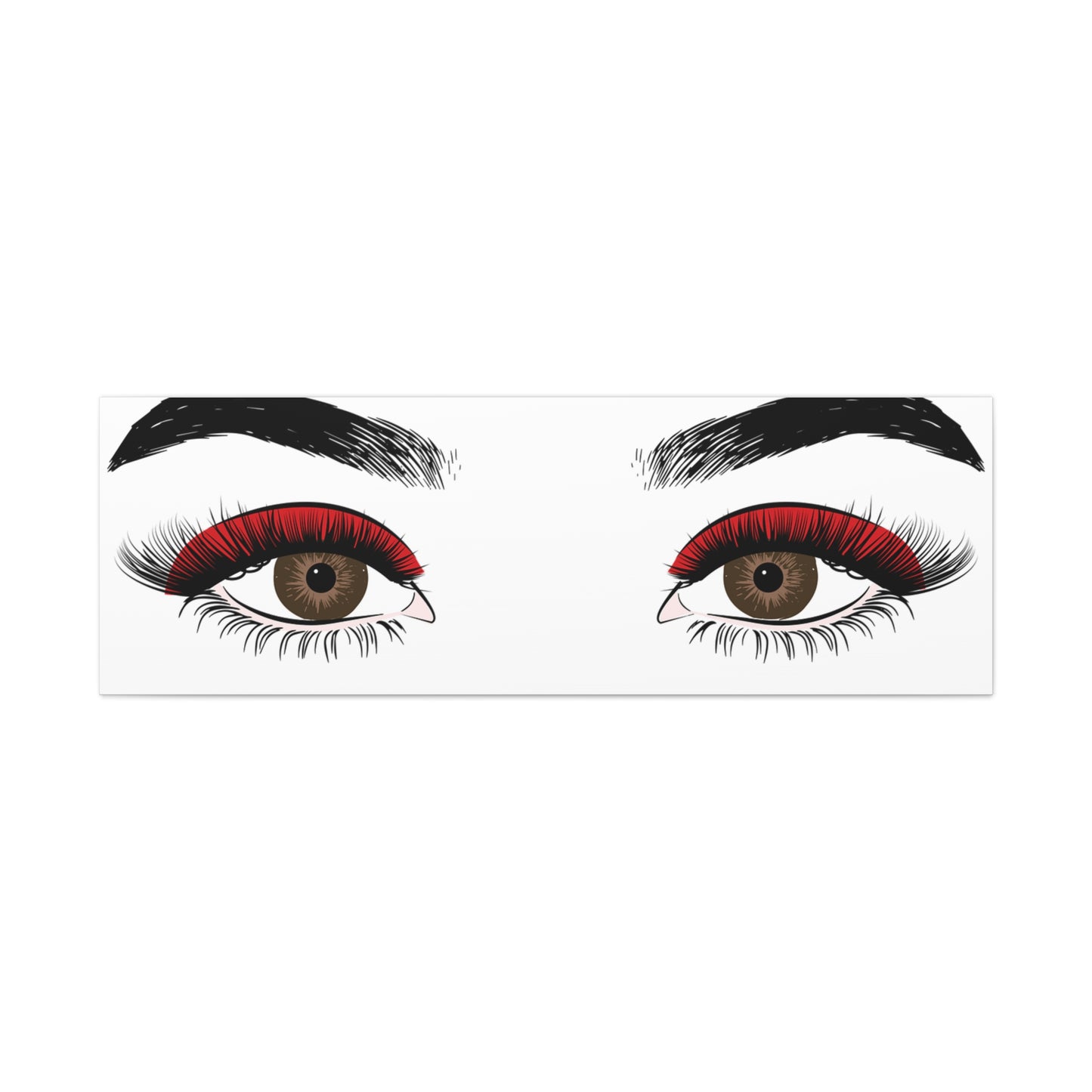 Red Lashes Wall Art Canvas — Glam Eyes Makeup Decor