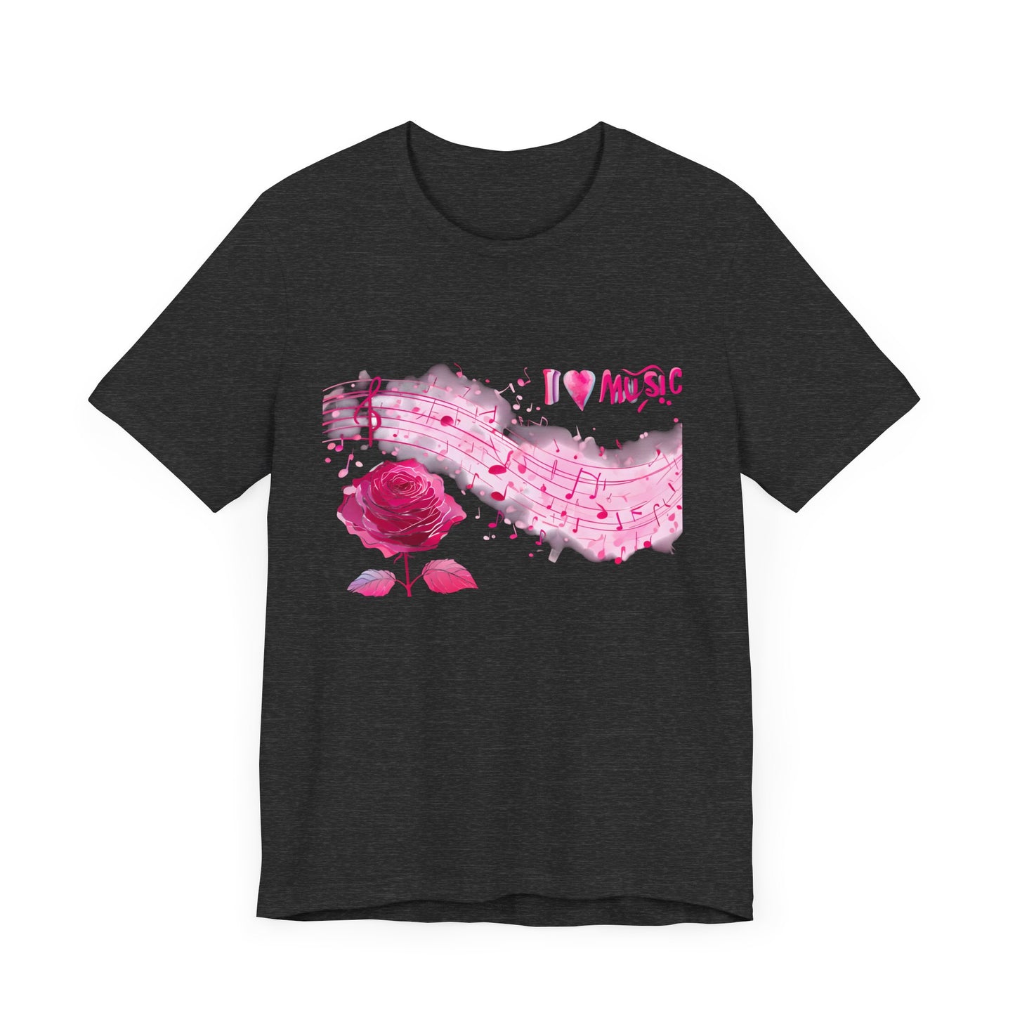 I Love Music Tee, Music Lover Shirt, Floral Music Notes Top