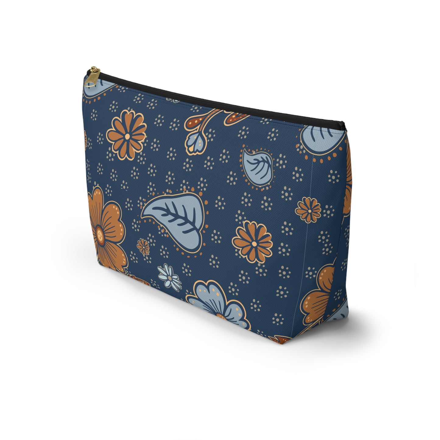Floral Accessory Pouch, Makeup Bag, Travel Organizer, Gift for Her, Floral Print, T-bottom Pouch, Cosmetics Case