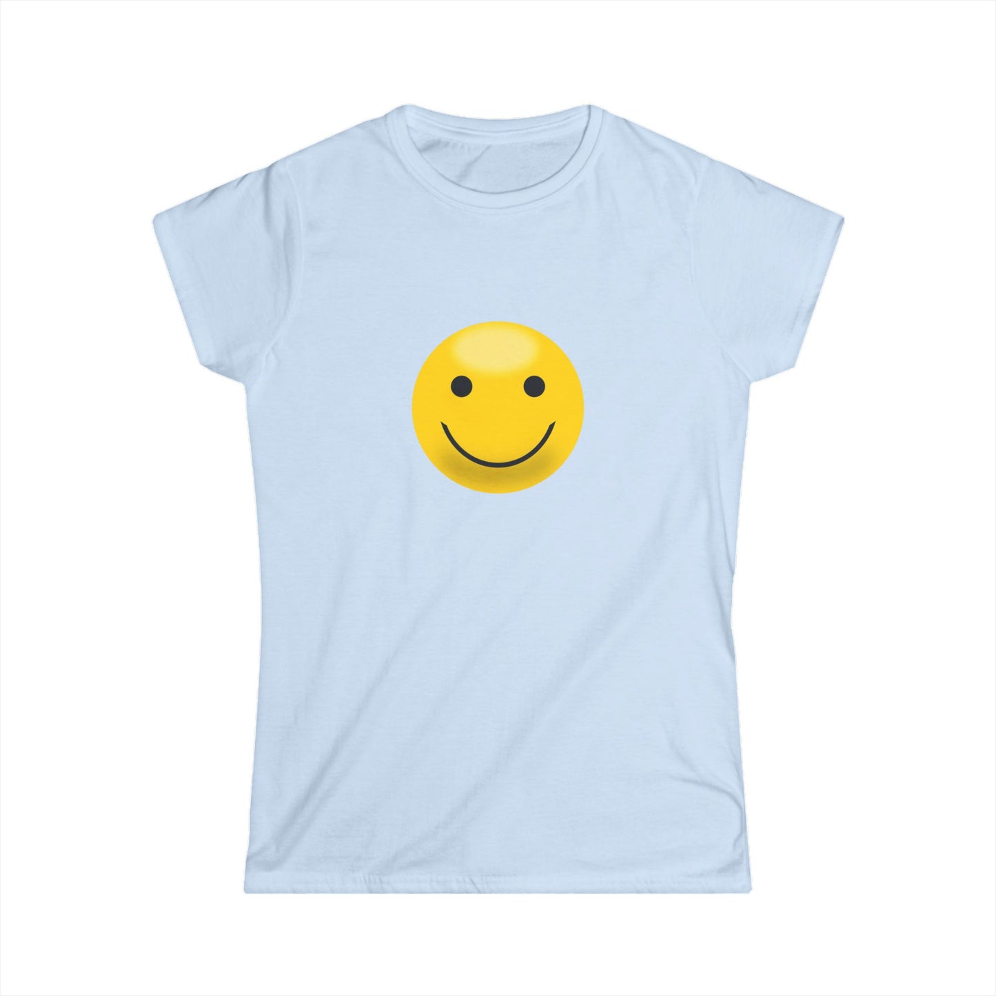 Smiley Face Women's Softstyle Tee, Casual T-Shirt, Happy Graphic Tee, Summer Shirt, Birthday Gift, Everyday Wear
