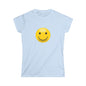Smiley Face Women's Softstyle Tee, Casual T-Shirt, Happy Graphic Tee, Summer Shirt, Birthday Gift, Everyday Wear