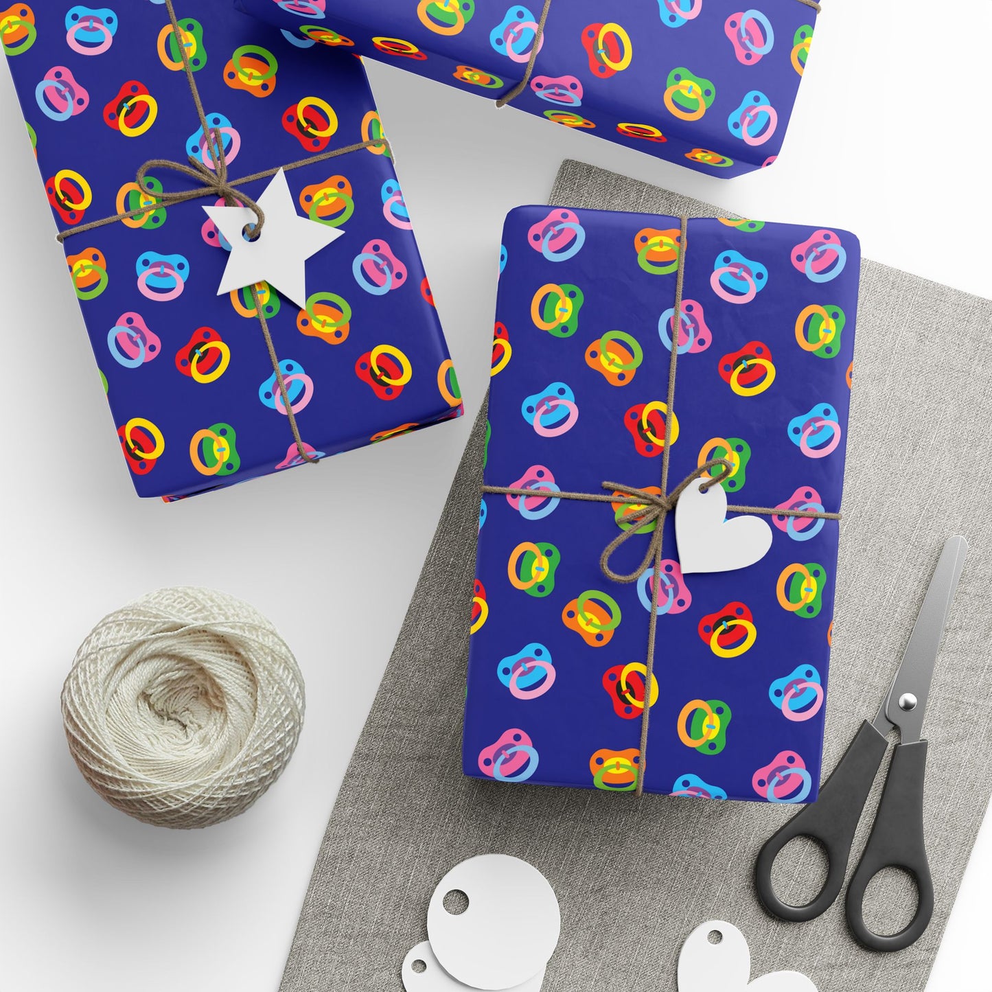 Colorful Baby Shower Wrapping Paper, Fun Gift Wrap, Playful Wrapping Sheets, Birthday Party Decorations, Unique Present Wrap