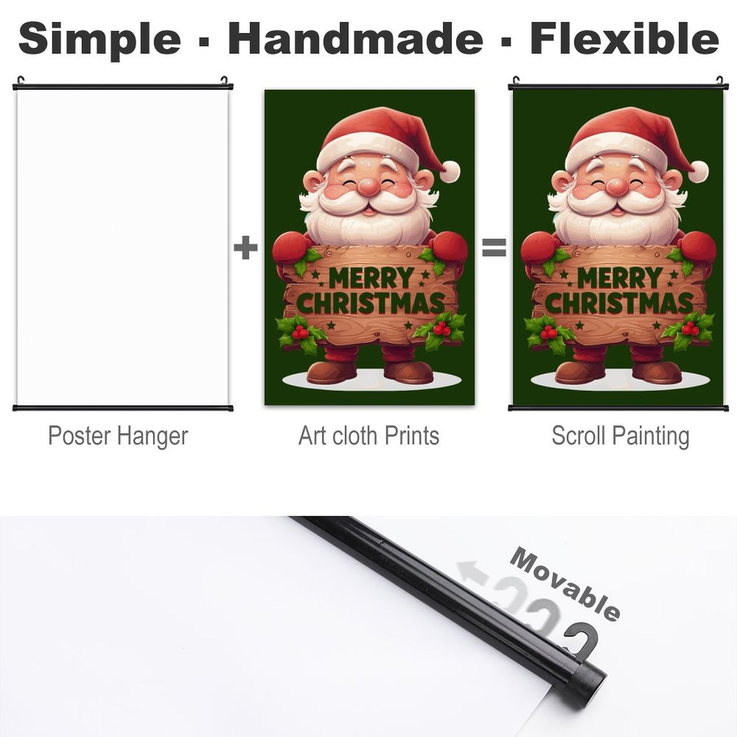 Canvas Hanging Poster with Scrolls-16"x24"/ 40x60cm