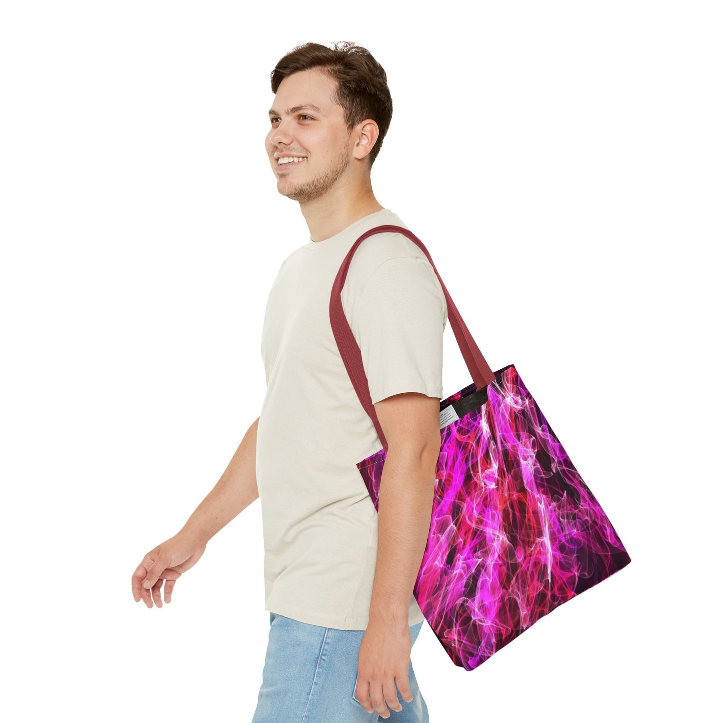 Vibrant Abstract Tote Bag, Colorful Shopping Bag