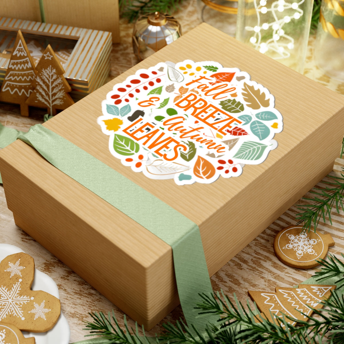 Autumn Leaves Kiss-Cut Stickers, Fall Vibe Decor, Seasonal Laptop Decor, Nature-Themed Gifts, Car Stickers