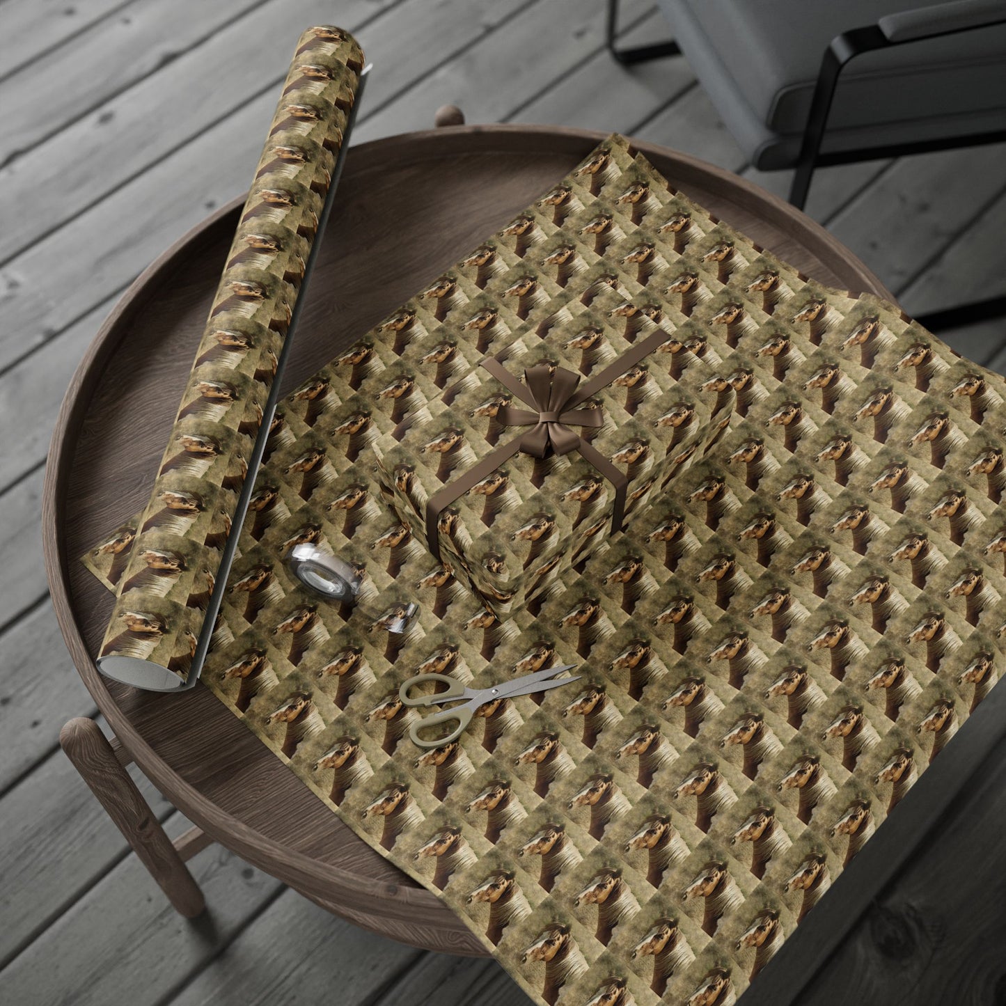 Wrapping Paper - Rustic Horse Pattern Gift Wrap