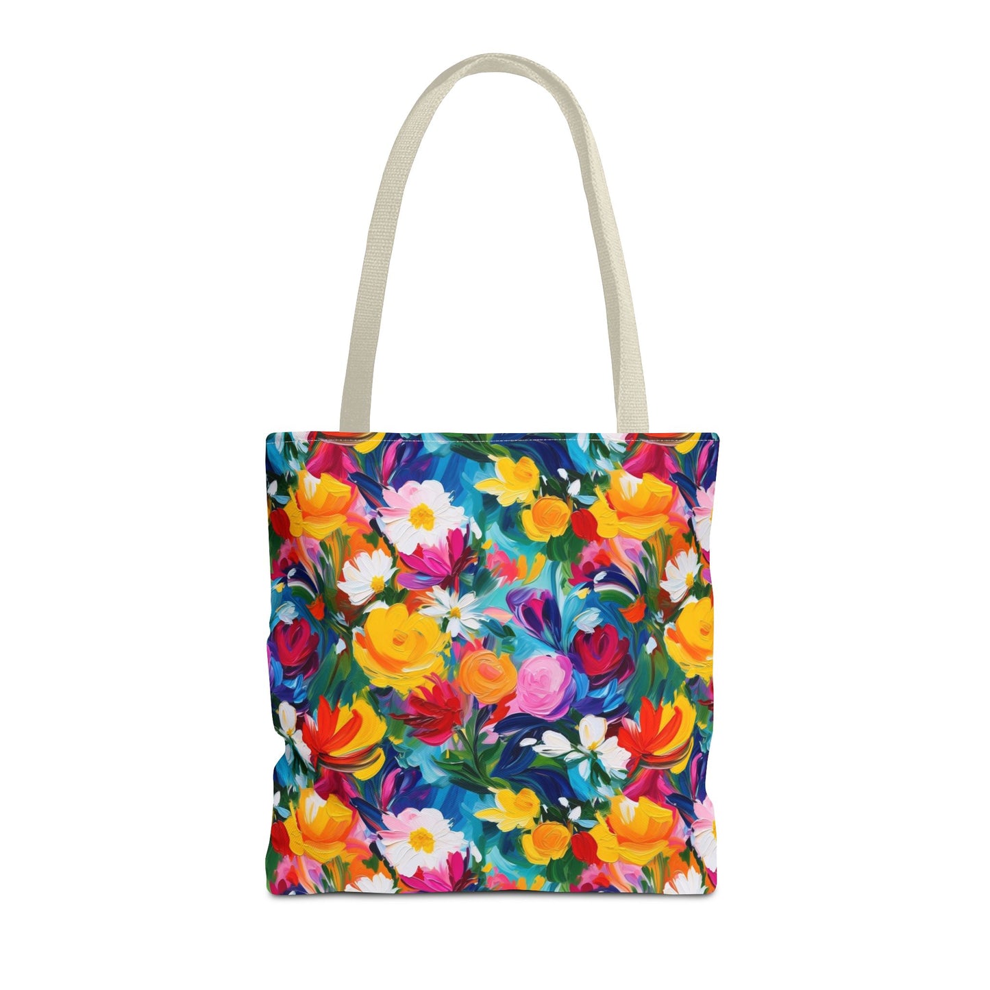 Colorful Floral Tote Bag — Vibrant All-Over Print Shopper