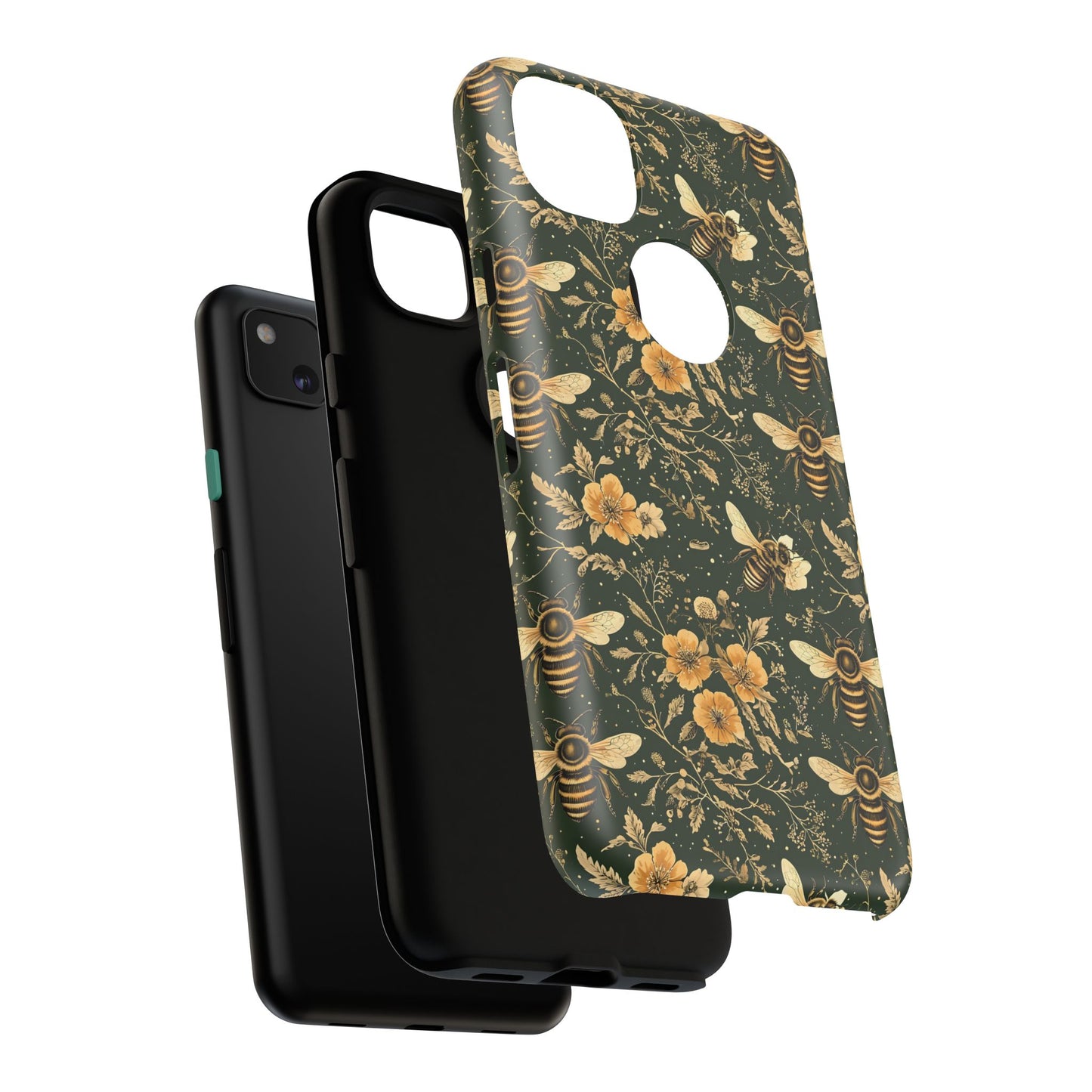 Nature-Inspired Phone Case, Tough Cases for Nature Lovers, Floral Bee Design, Eco-Friendly Gift, Summer Vibes, Trendy Phone Accessory,