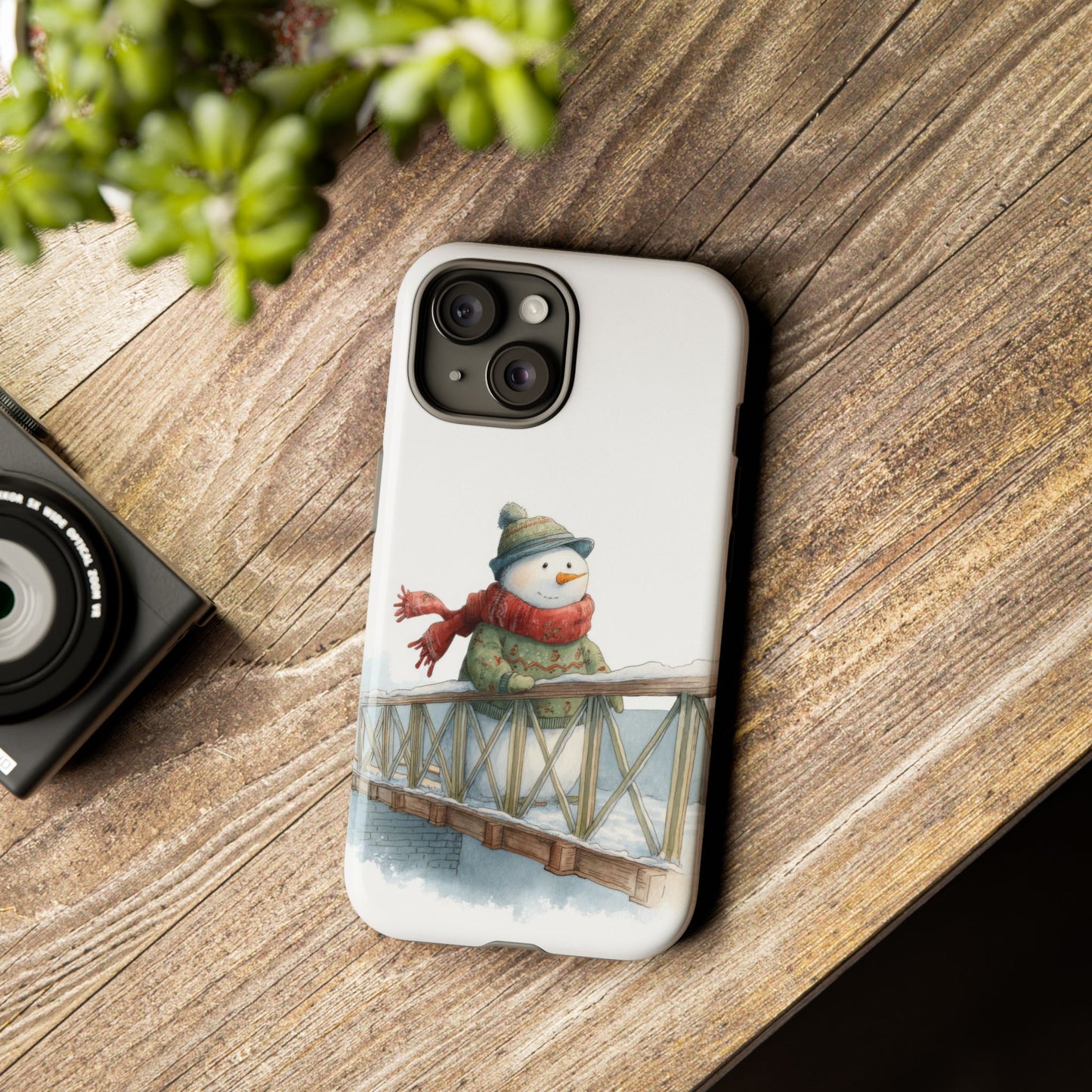 Snowman Phone Case – Winter Holiday Gift, Cute Snowman Design, Winter Accessories, Protective Phone Case, Unique Christmas Present