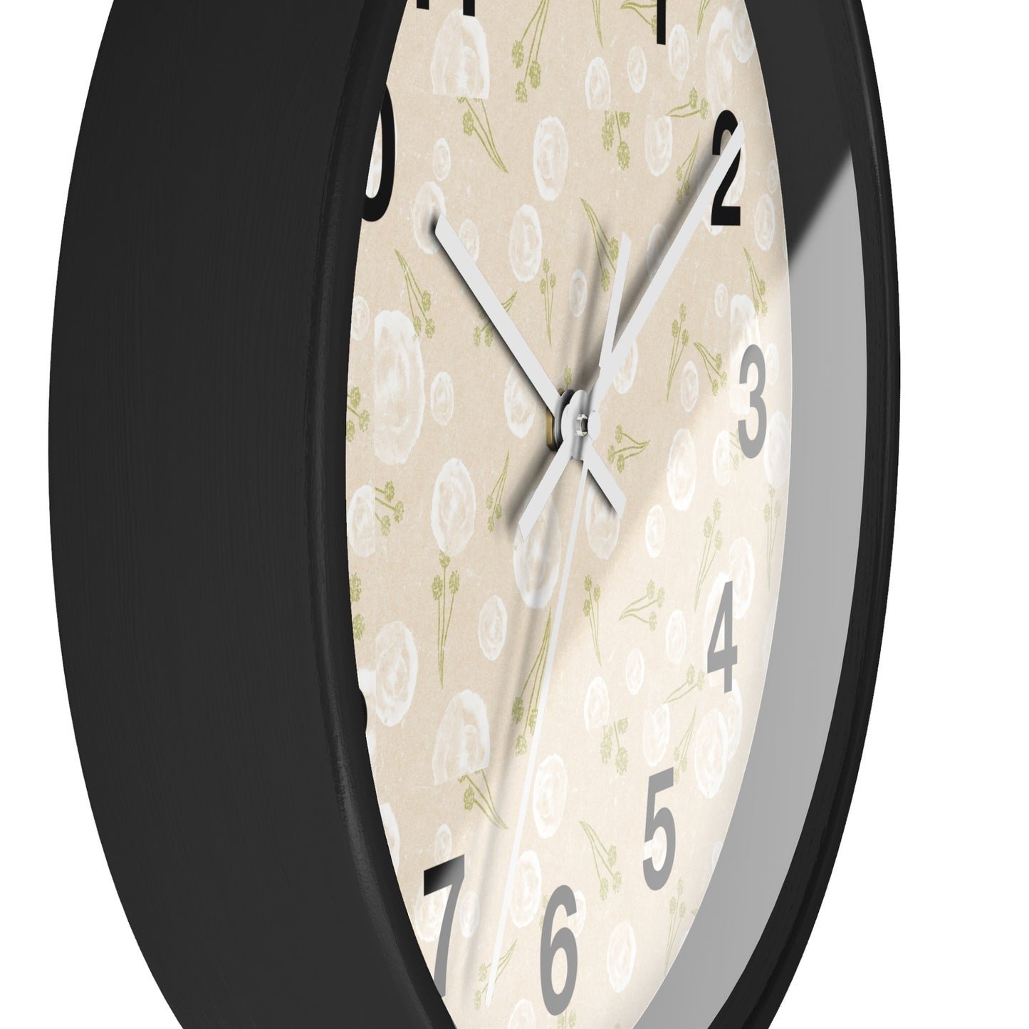 Chic Floral Wall Clock, Home Decor, Modern Design, Gift for Her, Wall Art, Boho Style, Timepiece