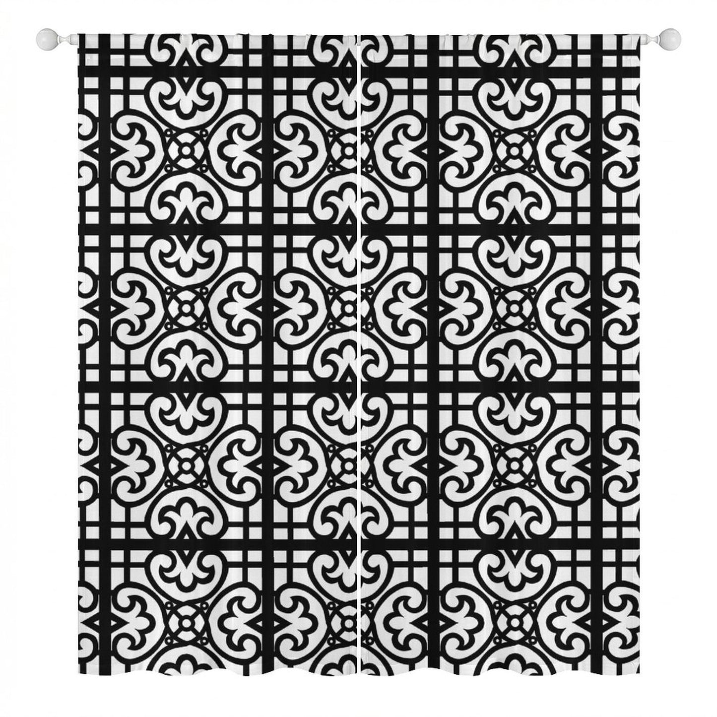 Sheer Curtain Black and White