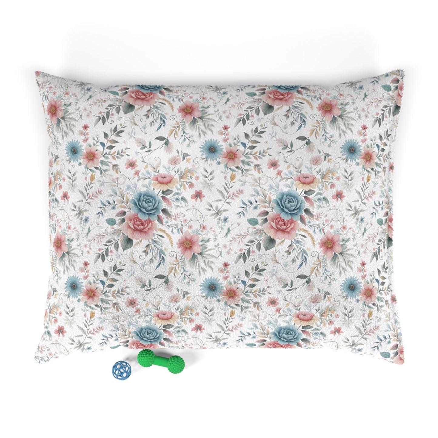 Floral Pet Bed - Cozy Furry Dog & Cat Bed, Decorative Cushion for Pets, Gift for Pet Lovers, Comfortable Pet Sleeping Pad