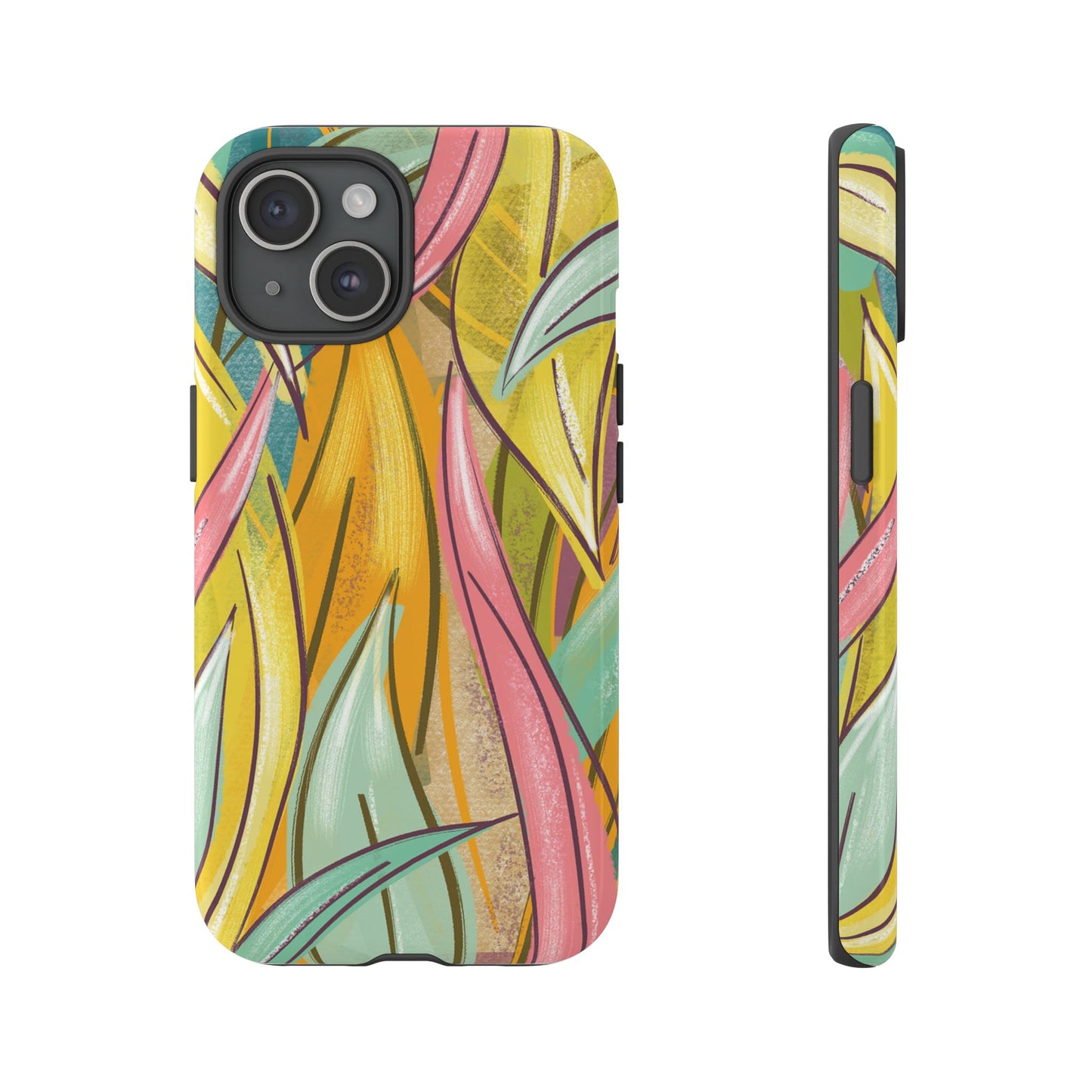 Vibrant Phone Case with Colorful Leaf Design, Tough Cases for Nature Lovers, Eco-Friendly Gift, Summer Vibes, Floral Phone Cover