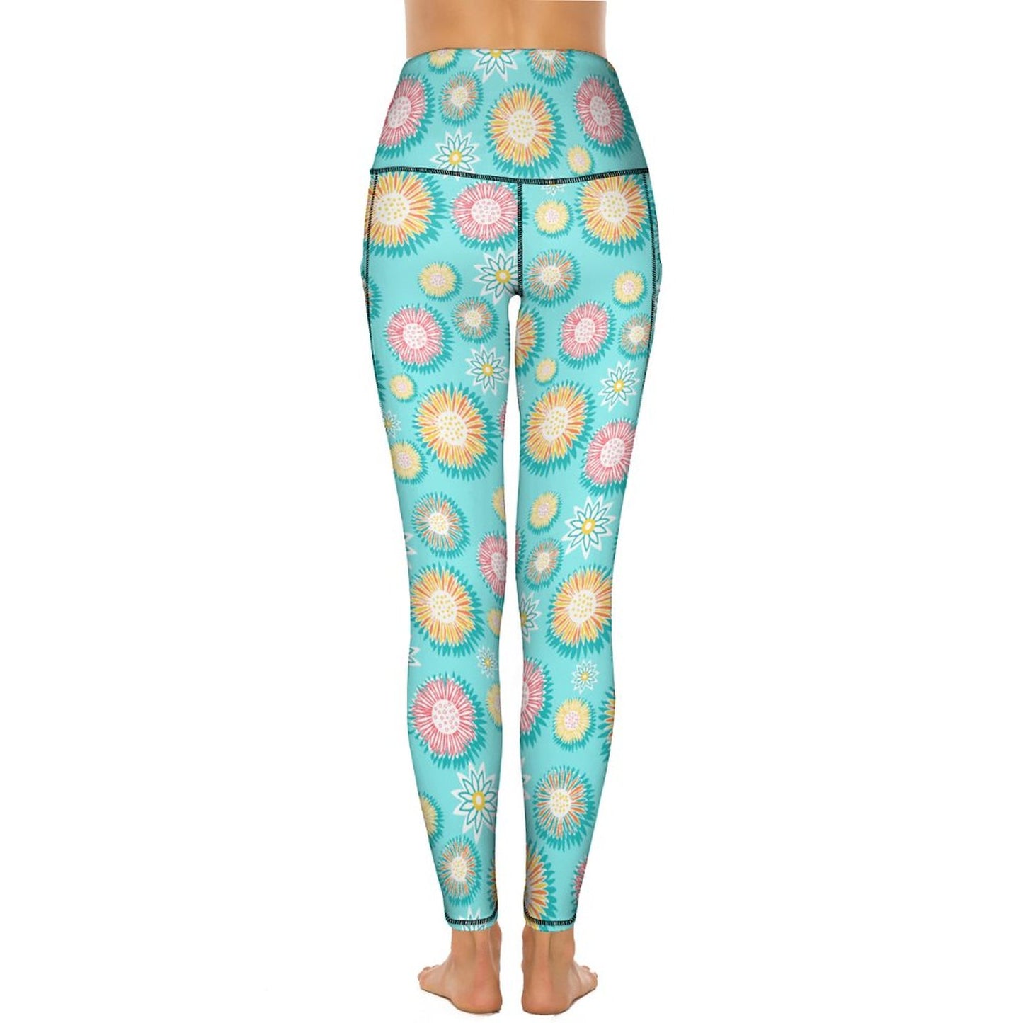 Custom Print Patterned Yoga Pants with 2 Pockets Fun pattern