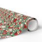 Christmas Santa Face Wrapping Paper Roll — Festive Green Holiday Gift Wrap