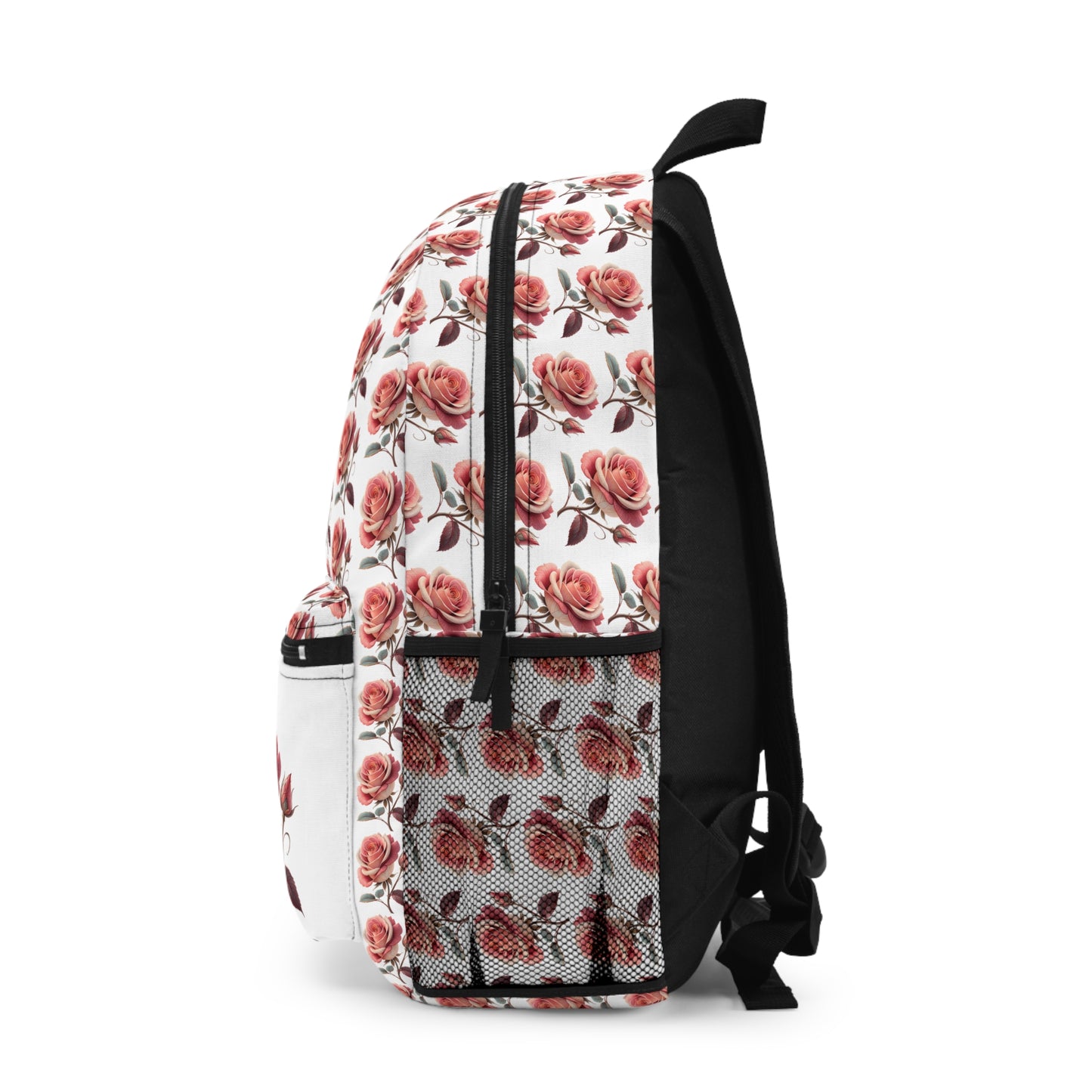 Rose Pattern Backpack, Floral Backpack, Stylish School Bag, Trendy Travel Backpack, Gift for Her, Cute Rose Design