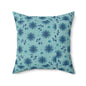 Blue Floral Decorative Pillow, Cozy Couch Accent, Home Decor, Gift for Her, Boho Throw Pillow