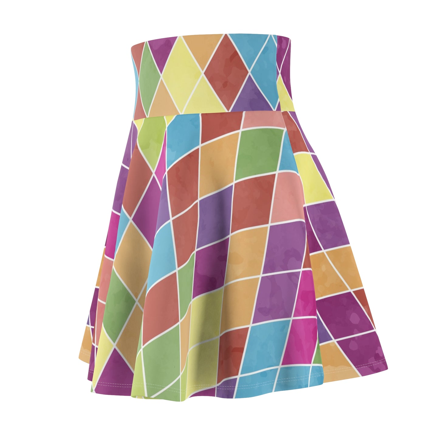 Colorful Women's Skater Skirt - Bright Patterned AOP, Summer Fashion