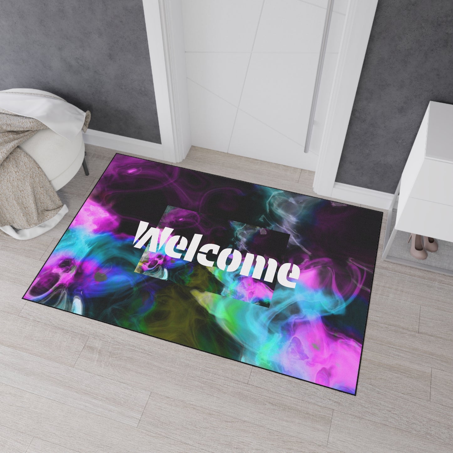 Welcome Smoke Welcome Mat — Heavy Duty Colorful Floor Mat for Entryway