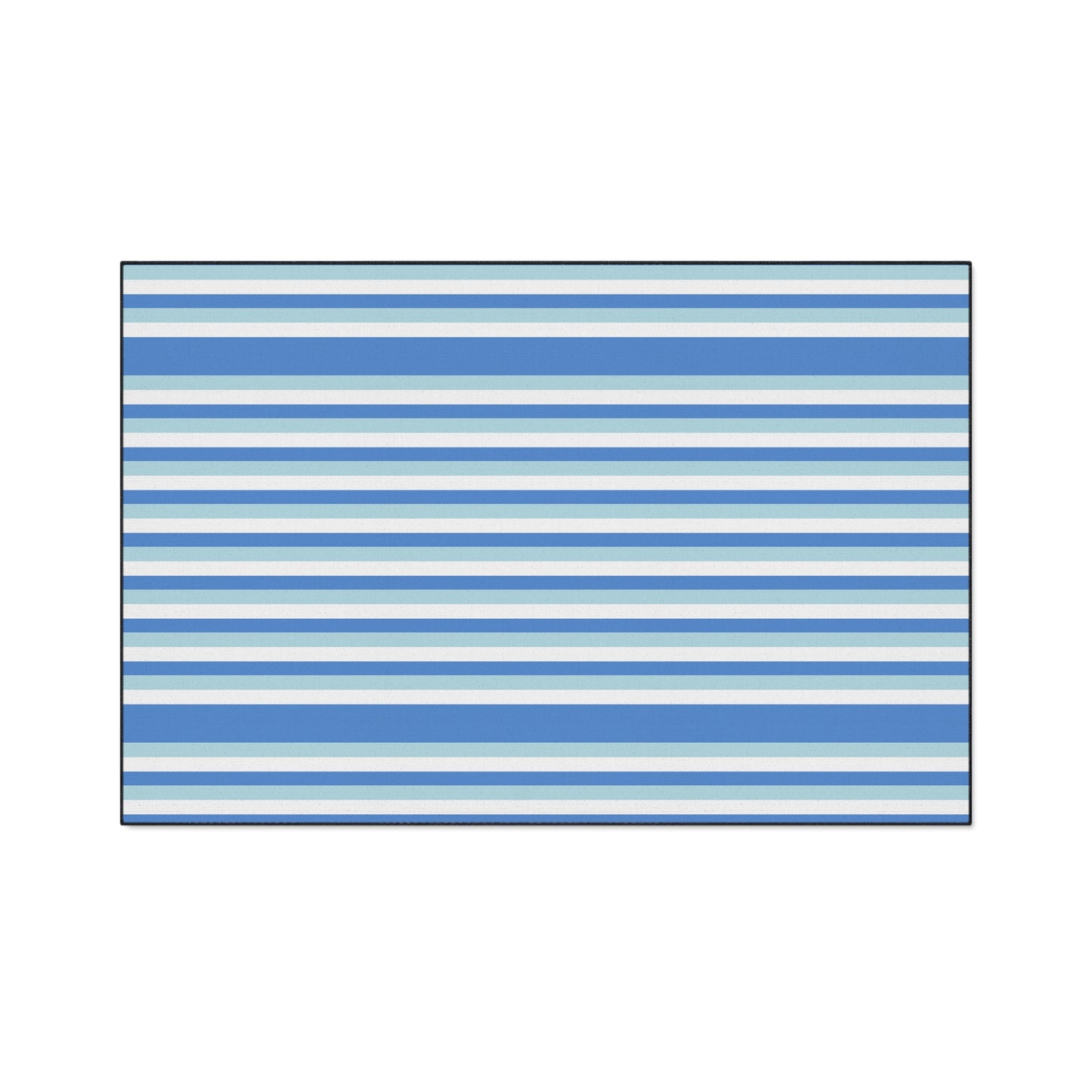 Striped Blue Heavy-Duty Floor Mat — Durable Non-Slip Entry Rug