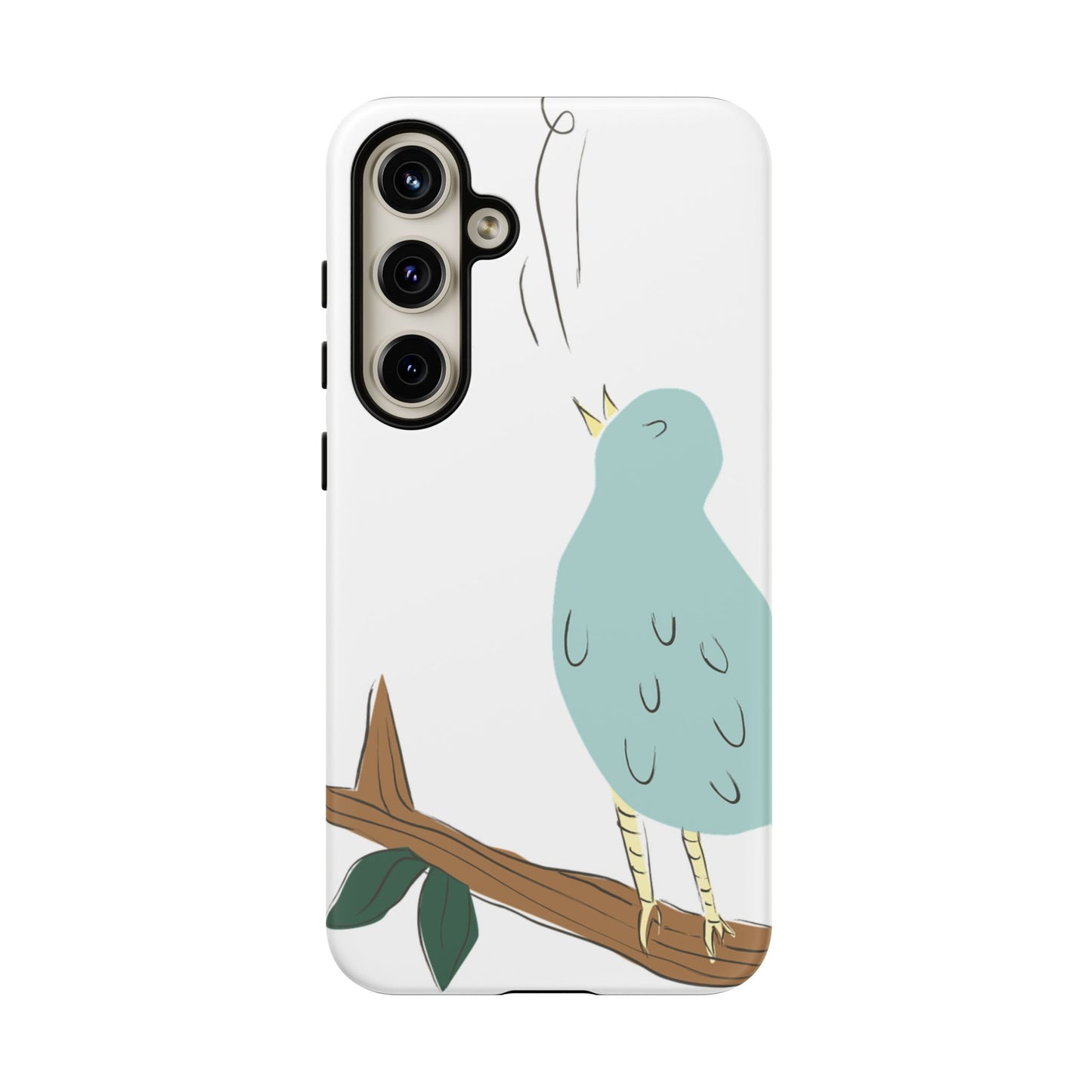 Birdsong Phone Case — Cute Blue Bird on Branch Protective Case