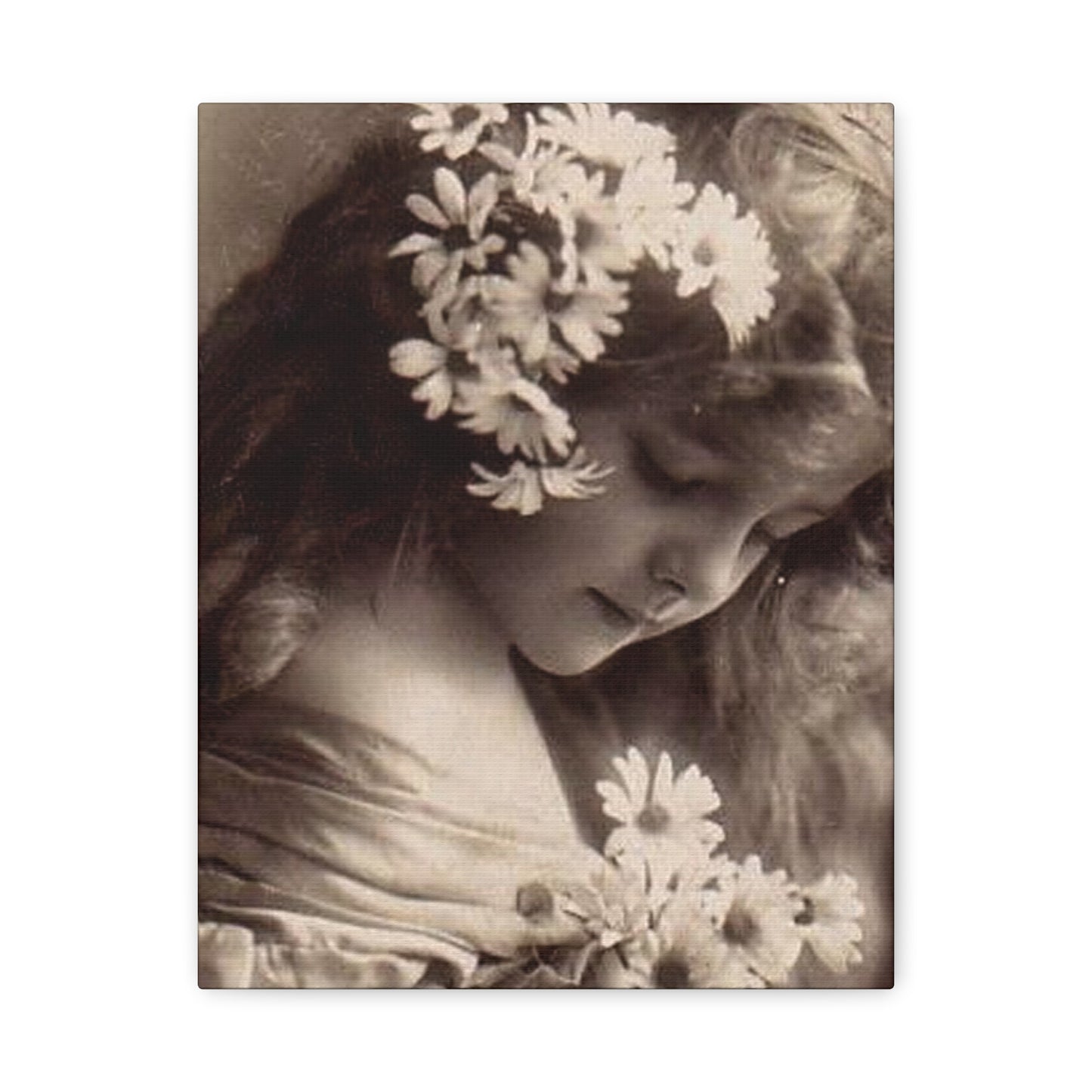 Vintage Floral Portrait Canvas