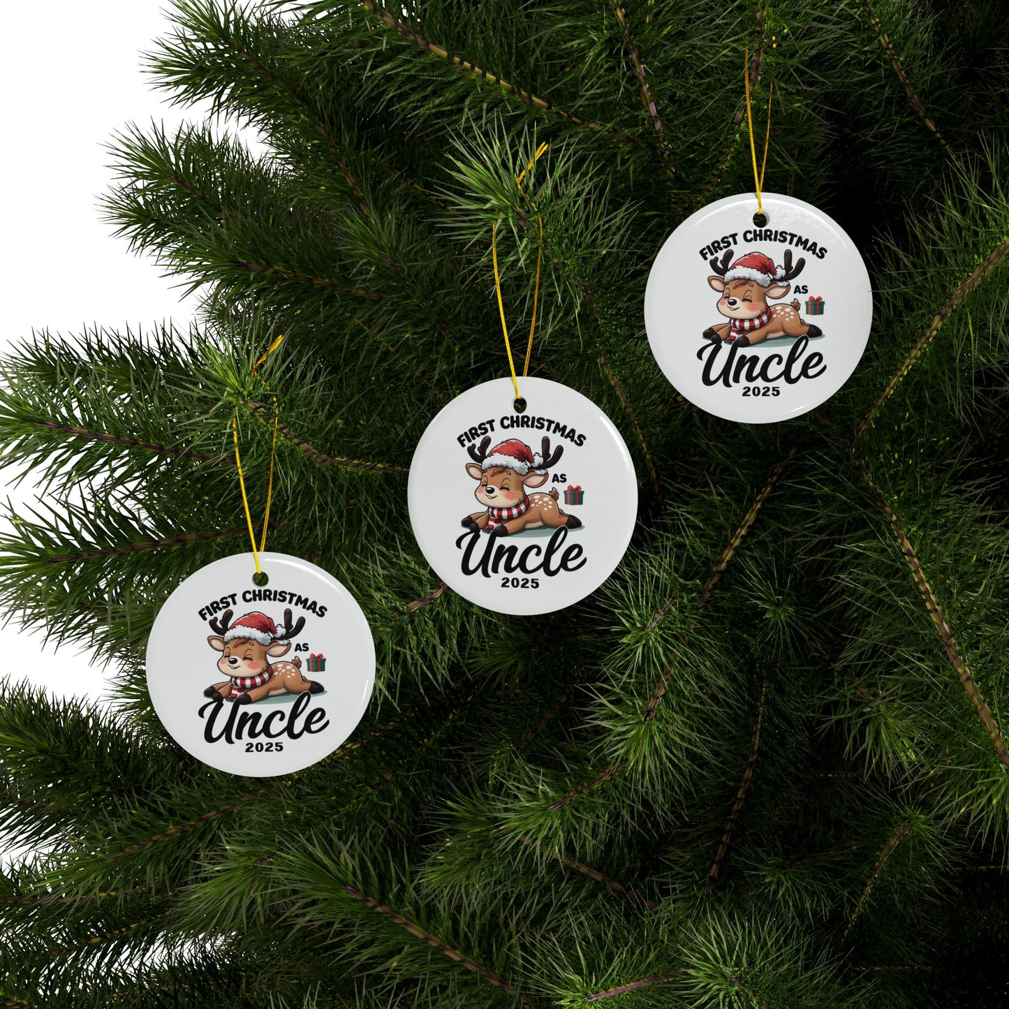 Personalized Christmas Ornaments - 1pc, 3pcs, 5pcs, 10pcs, First Christmas as Uncle, Unique Holiday Gift, Festive Decor
