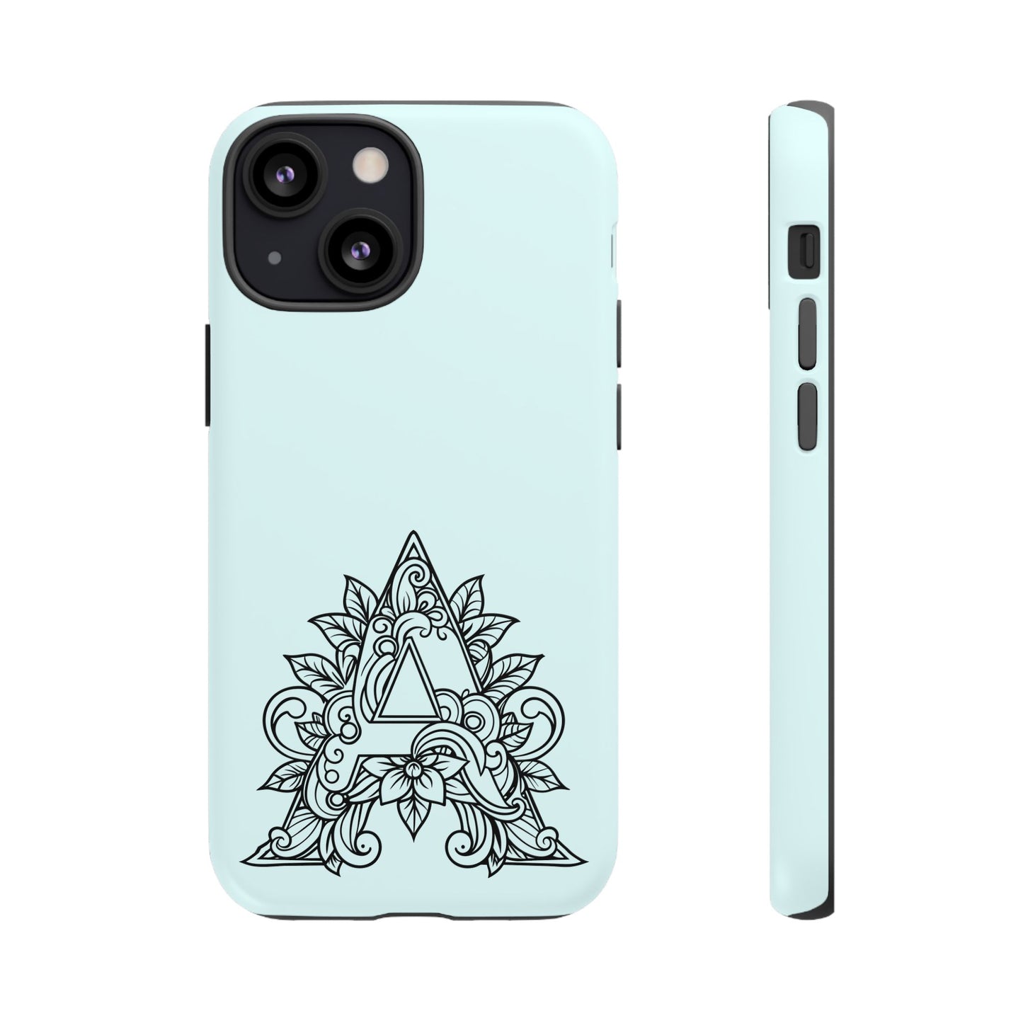 Personalized Tough Phone Case, Floral Monogram Cell Phone Cover, Custom Protective Case, Unique Gift, Birthday, Graduation