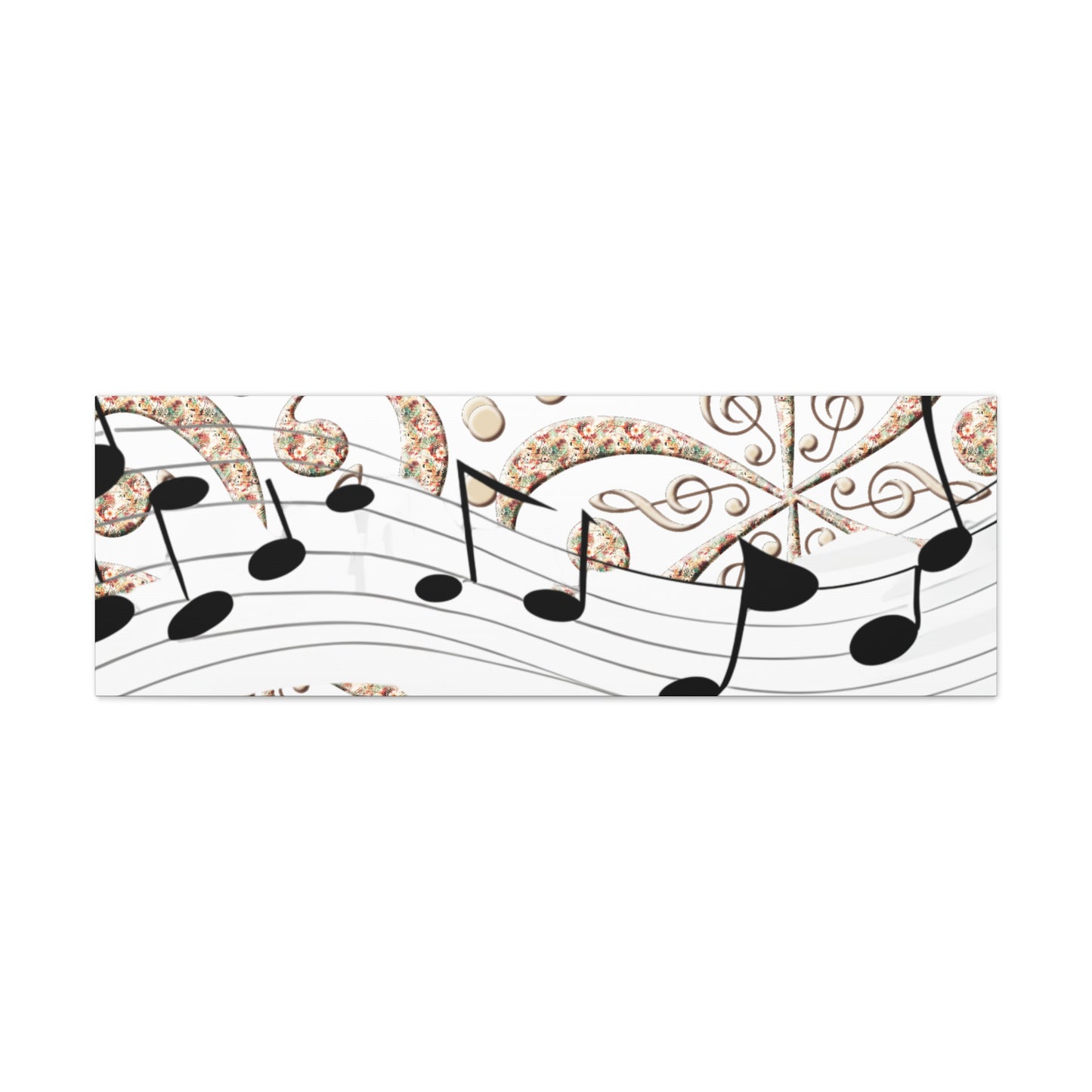 Musical Note Canvas Art, Floral Decor for Home, Music Lover Gift, Wall Art for Musicians, Unique Gift Idea