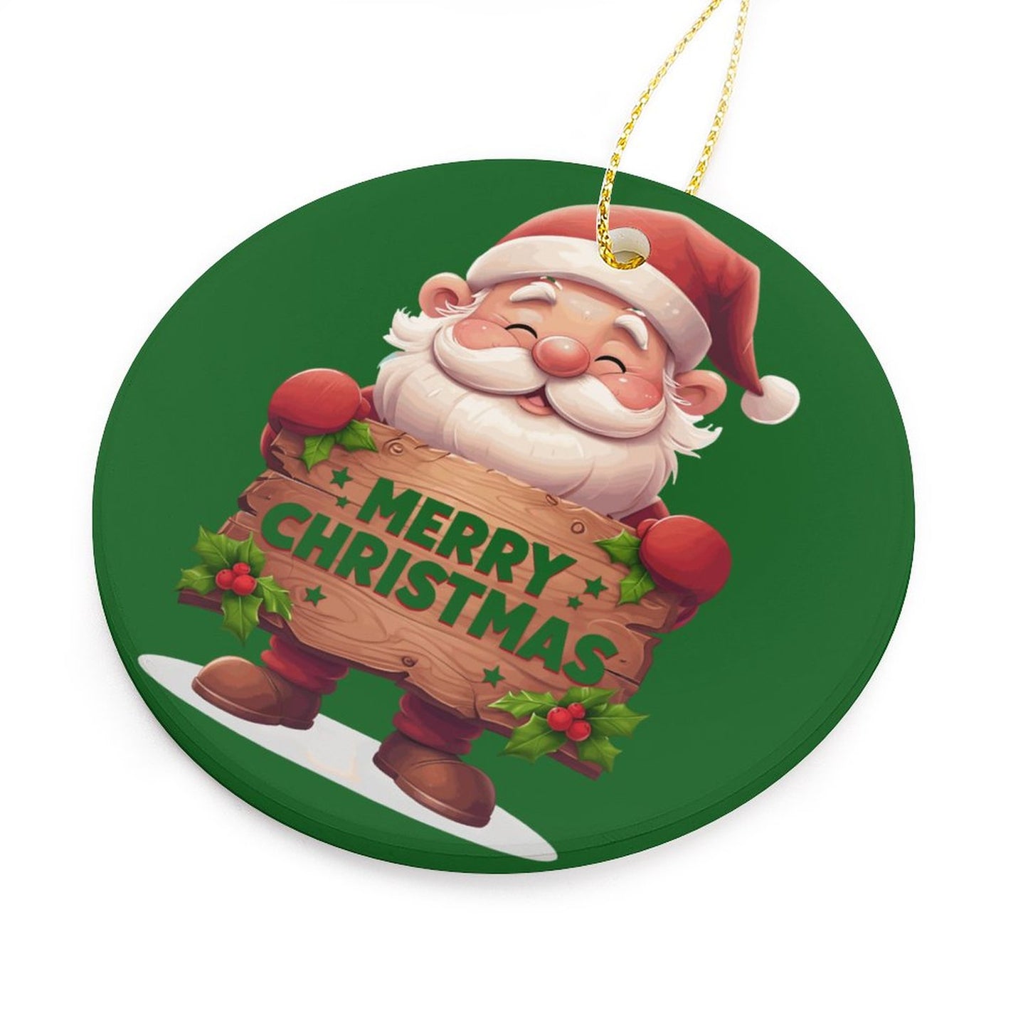 Round Ceramic Christmas Decorations (Matte Surface)
