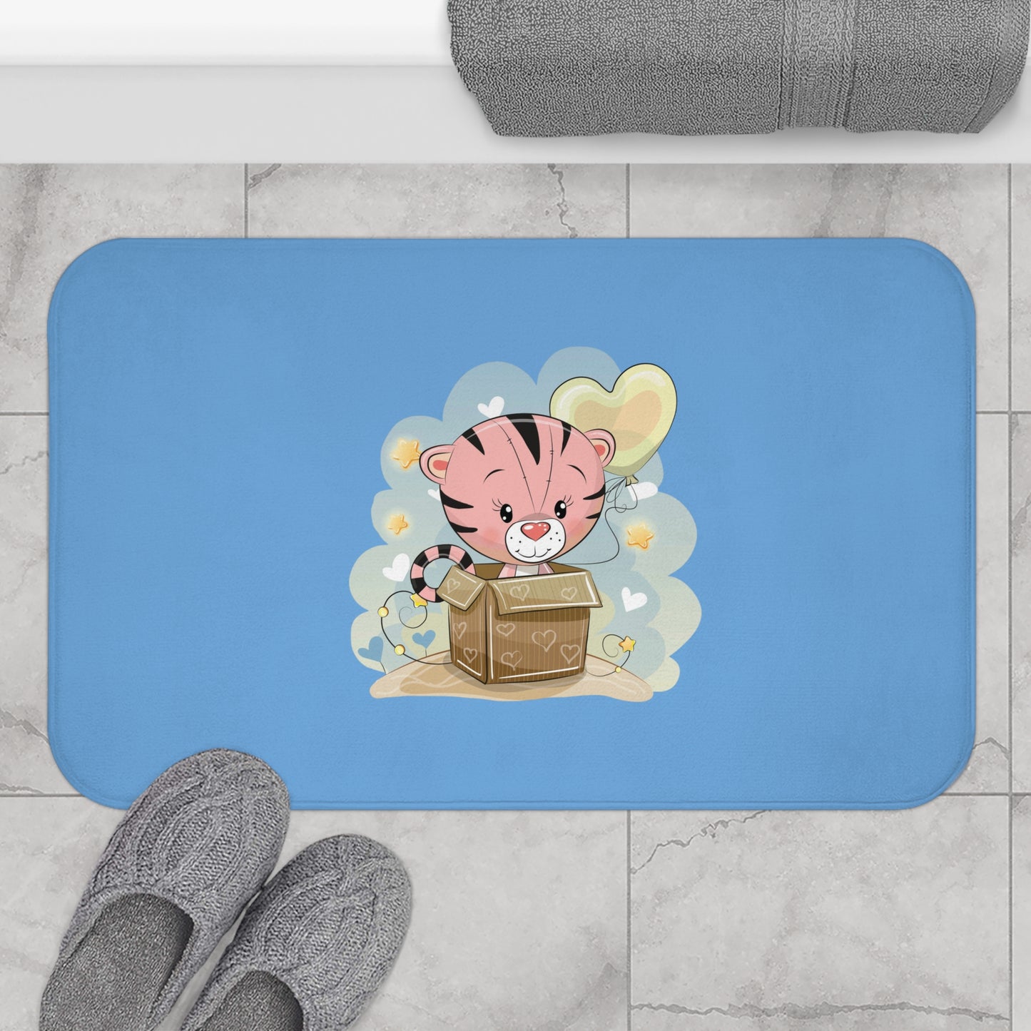 Cute Tiger Bath Mat | Kid's Bathroom Decor, Nursery Mat, Cute Animal Gift, Kids' Home Accessories, Playful Design