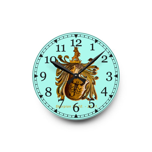 Vintage Scorpion Acrylic Wall Clock Unique Home Decor, Wall Art, Zodiac Gift